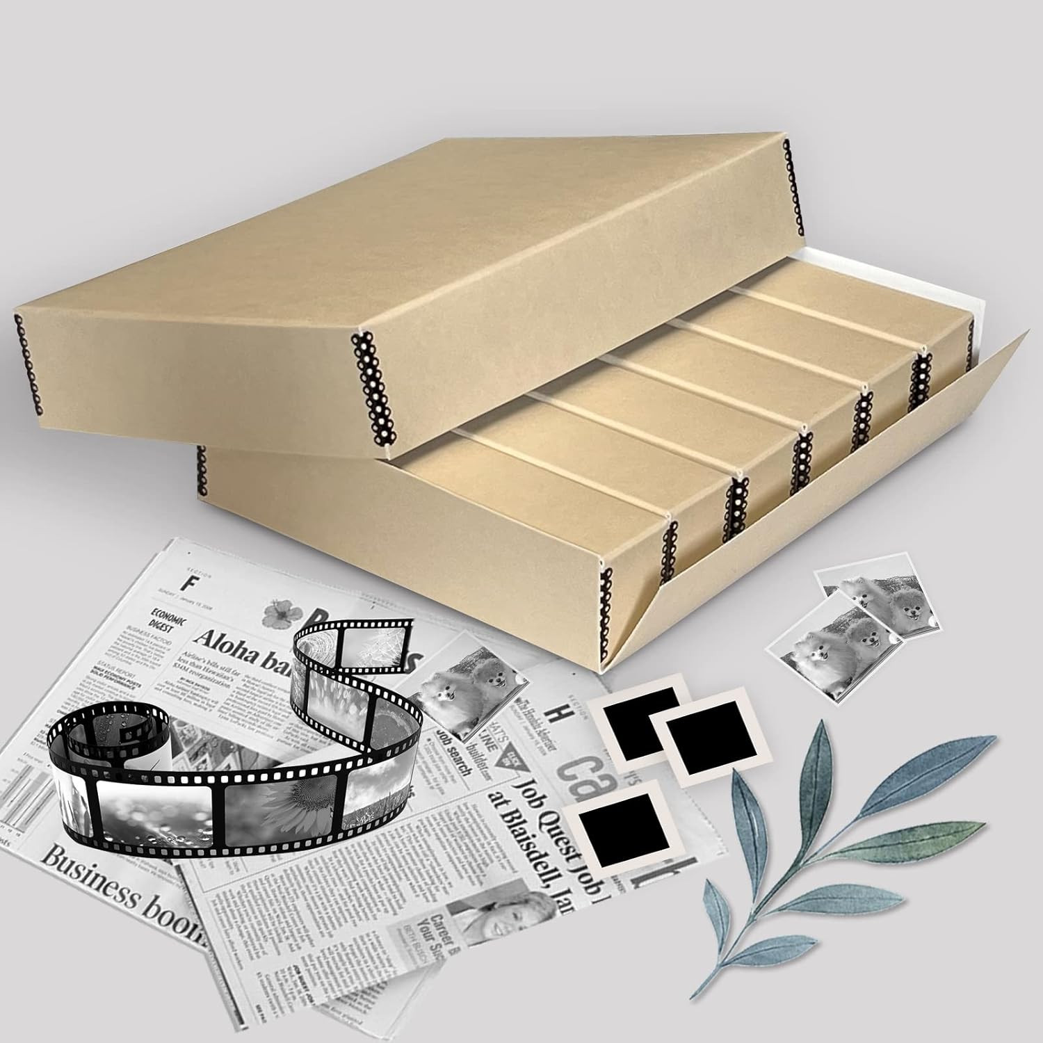 , Archival Slide Storage Box 15.5″ X 11.5″ X 3″, Holds up to 840 Films, with 6 I