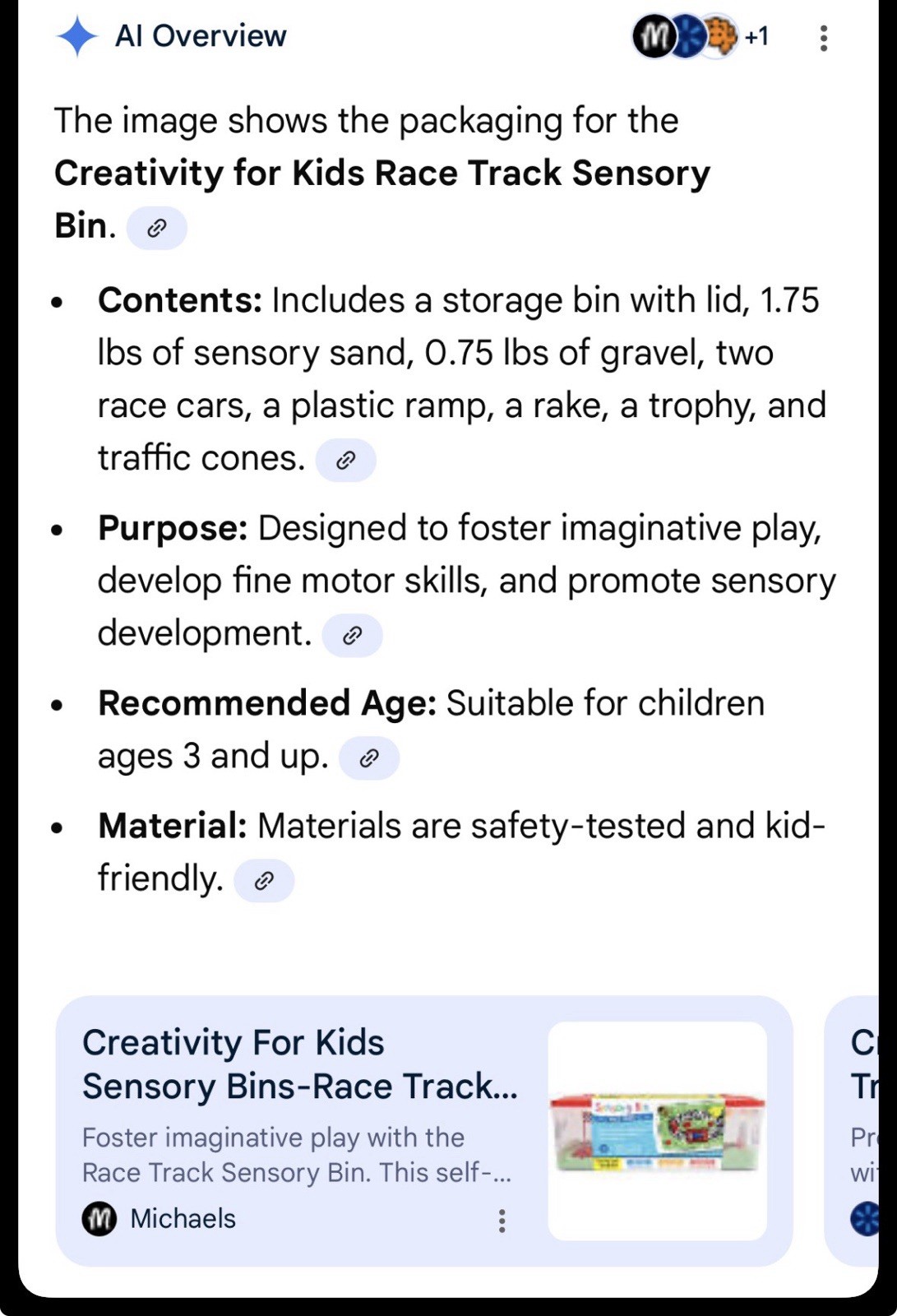 Race Track Creativity for Kids Sensory Bin Tactile Sensory Toy 6330000