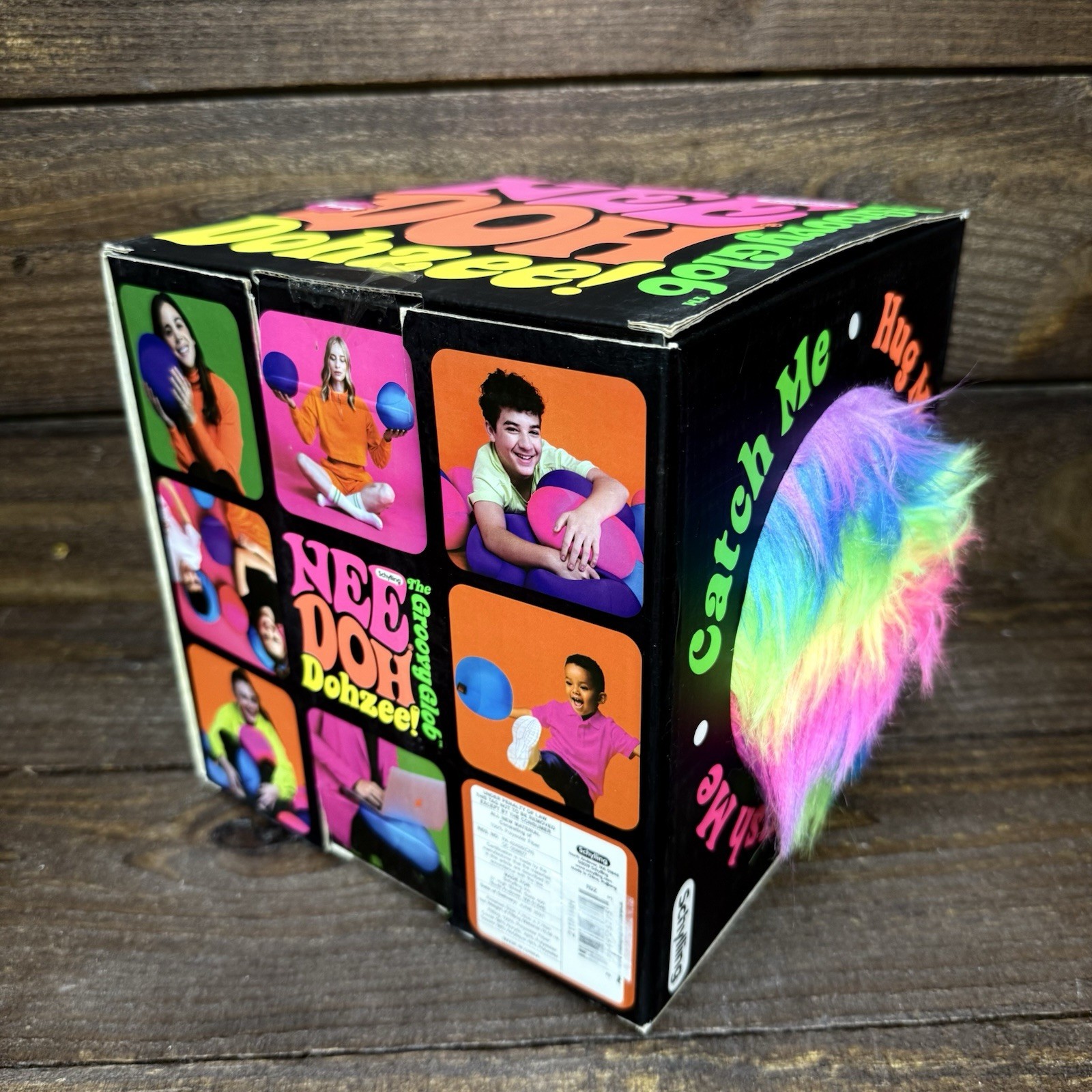 NEW Rare Needoh Dohzee Groovy Glob 7.5″ Furry Ball Pillow Rainbow Plush IN BOX