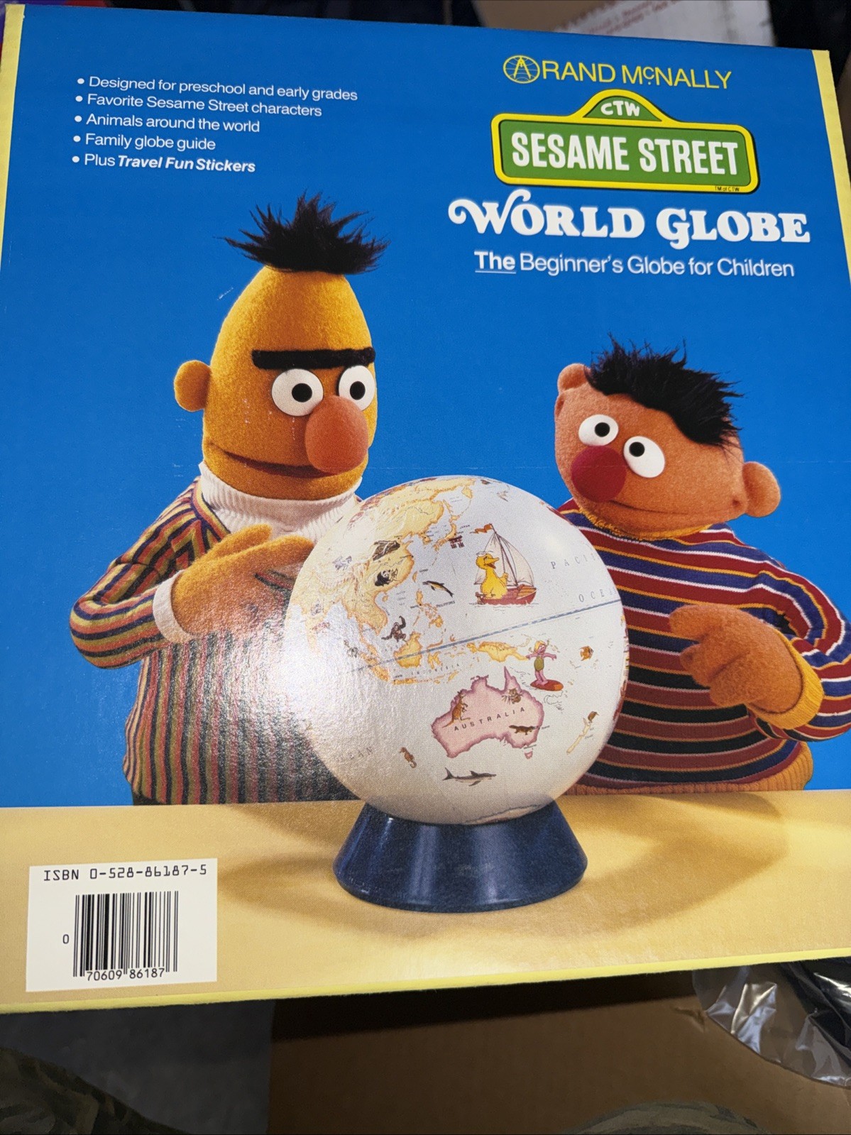 Vintage Rand McNally Sesame Street World Globe 1985 in Box
