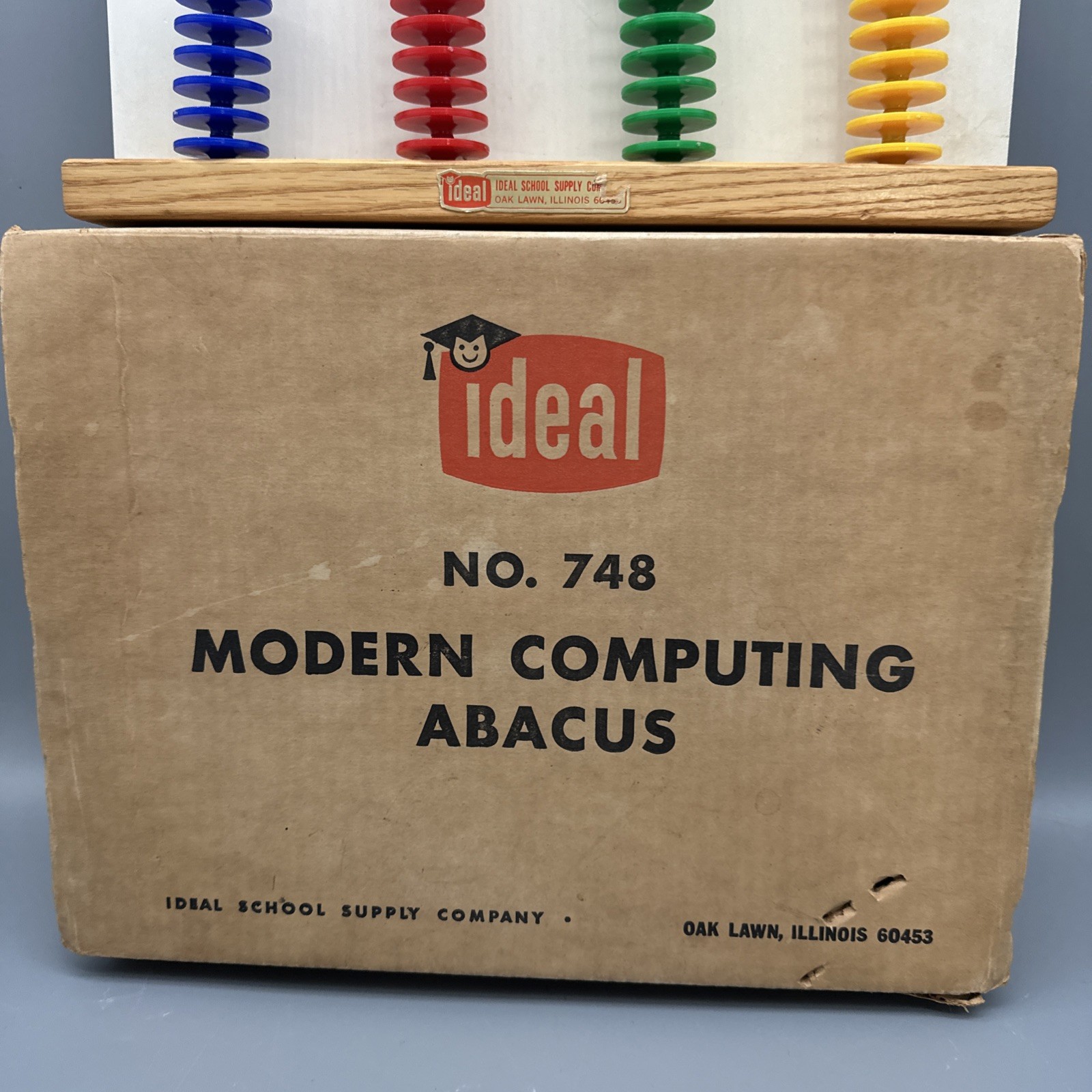 Rare IDEAL No. 748 MODERN COMPUTING ABACUS -1954 W/ Original Box And Instruction