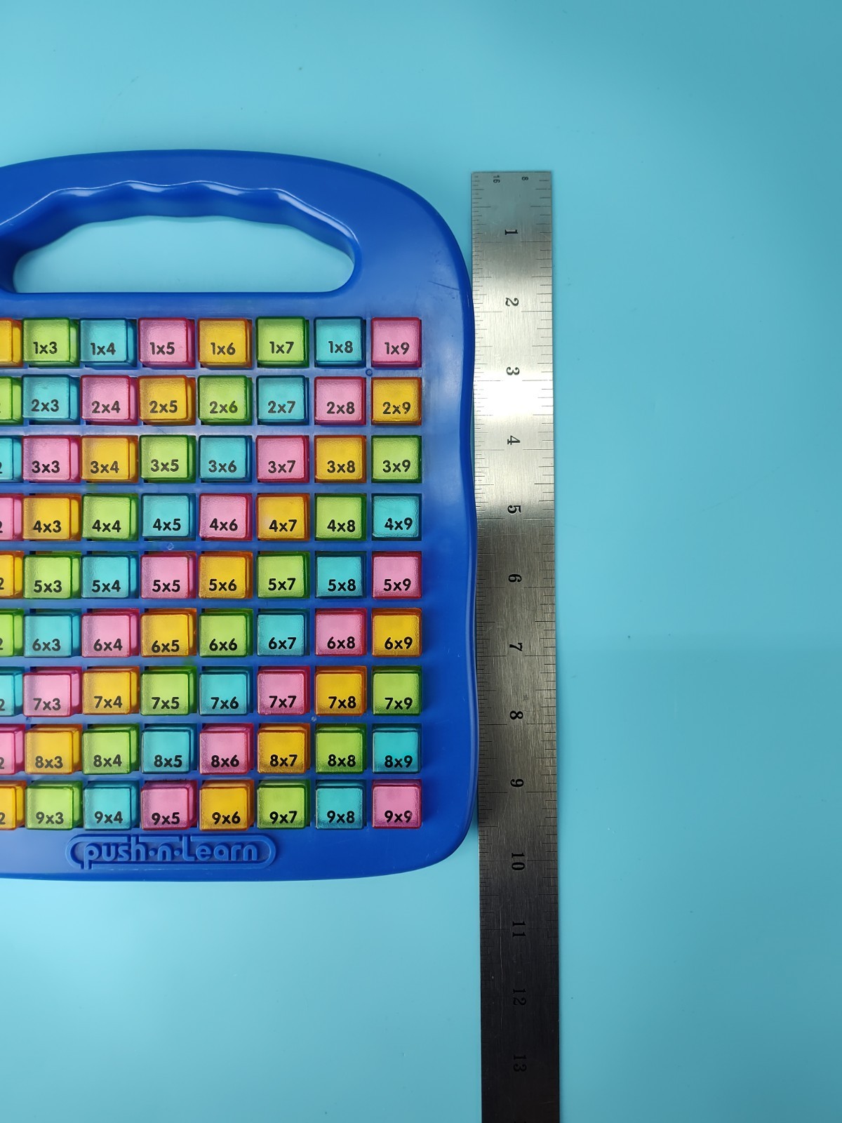 Push & Learn Colorful Multiplication Educational Learning Toy Blue Colorful