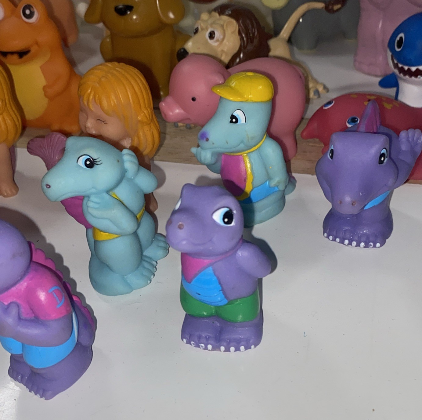 Mixed Animal & Dinosaur Figure Lot – Vintage Plastic & Rubber Toys Cartoon Look