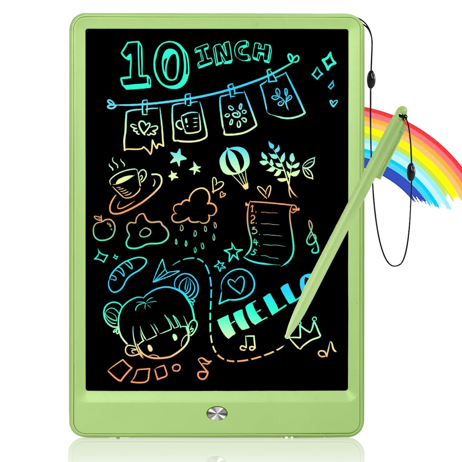 EooCoo LCD Writing Tablet for Kids, Valentine Gifts 10 Inch Green