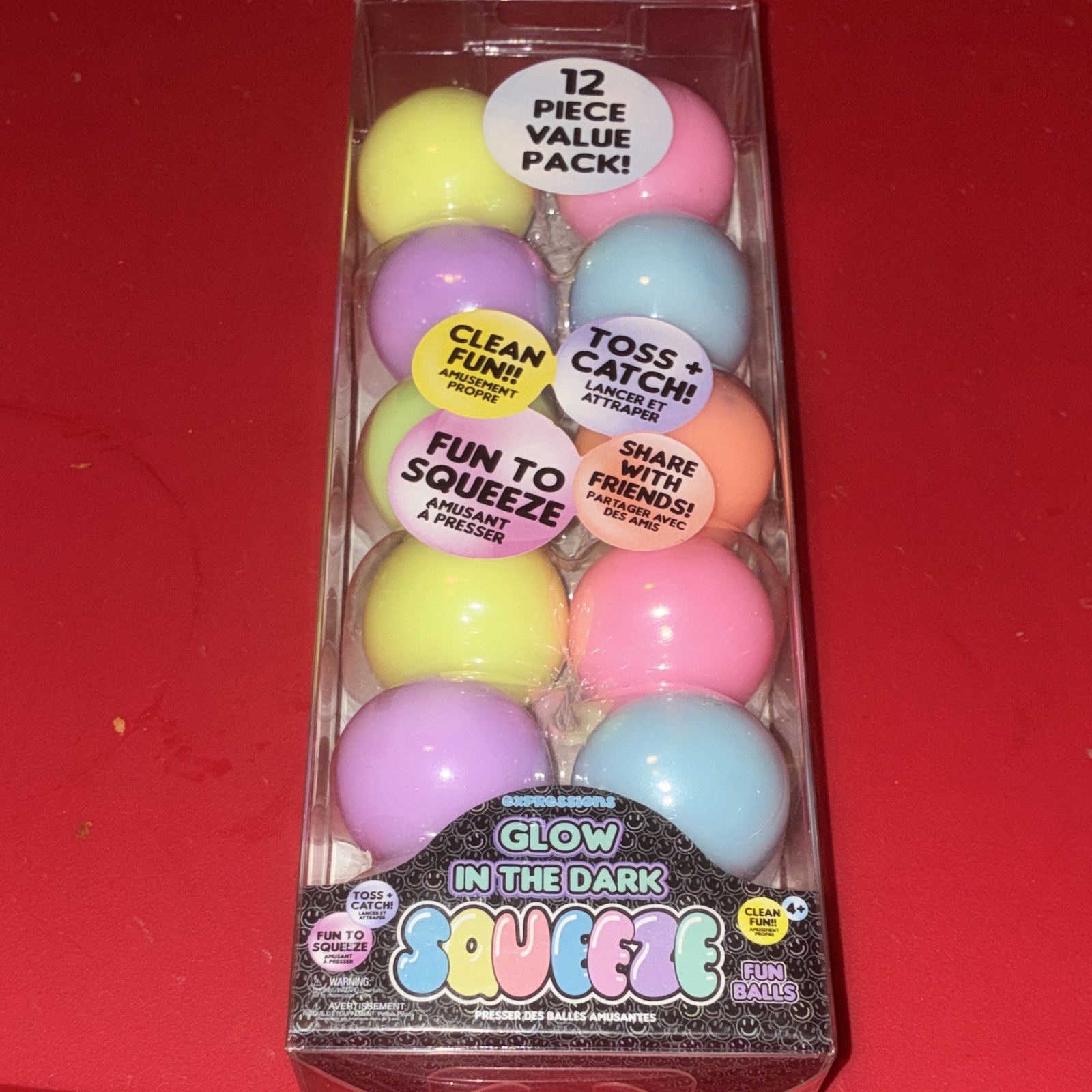 Glow in the Dark Squeeze Fun Balls 12 Pc Value Pack, Multicolor(473)