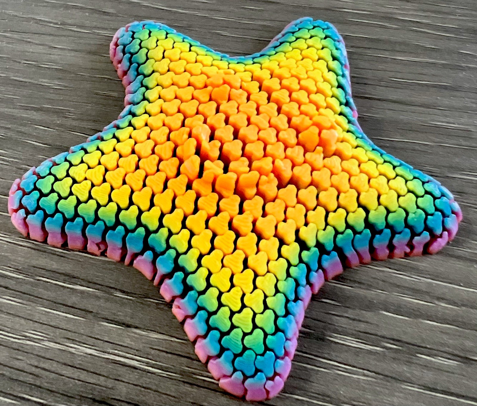 3D Printed Articulated Multi Color Starfish Fidget Sensory Toy