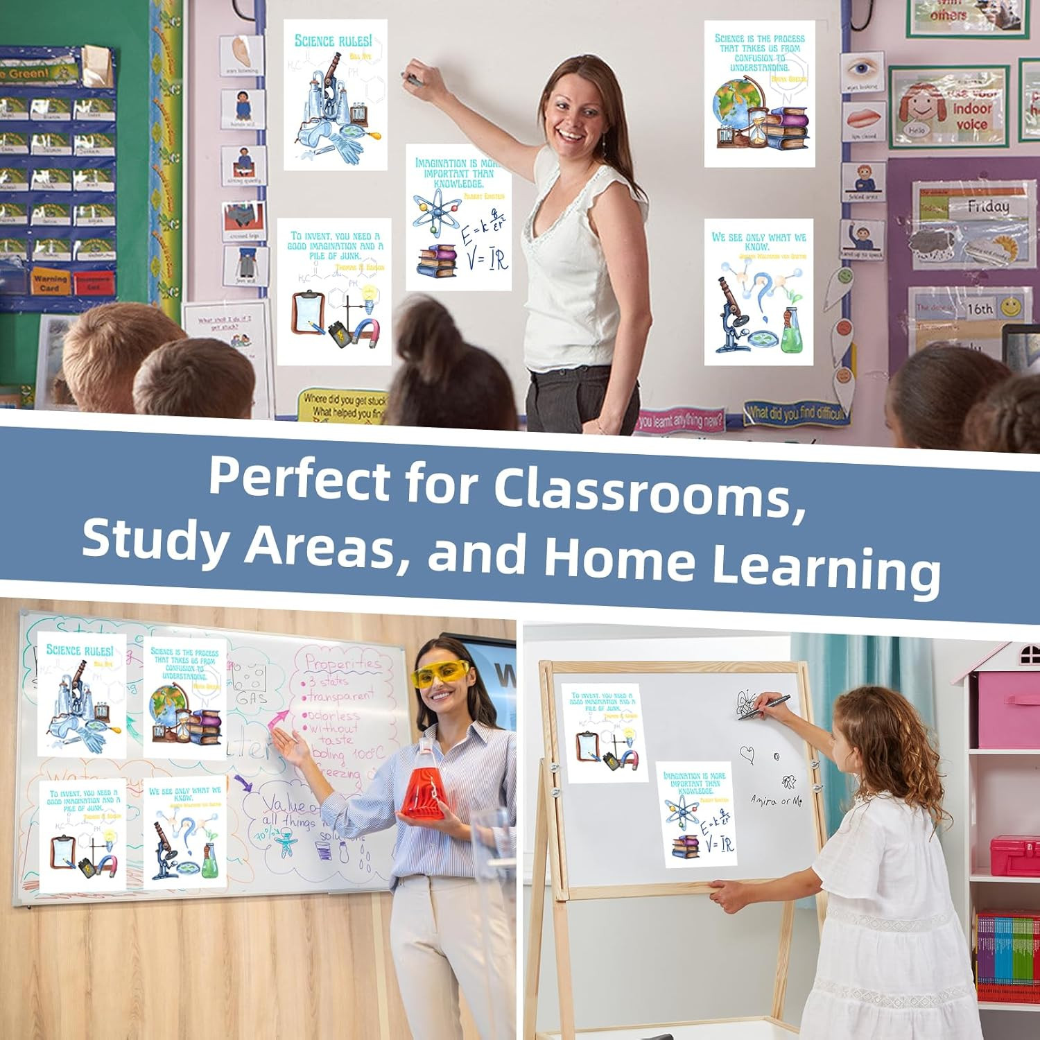 6 Science Posters for Classroom – Inspirational and Educational STEM Decor for E