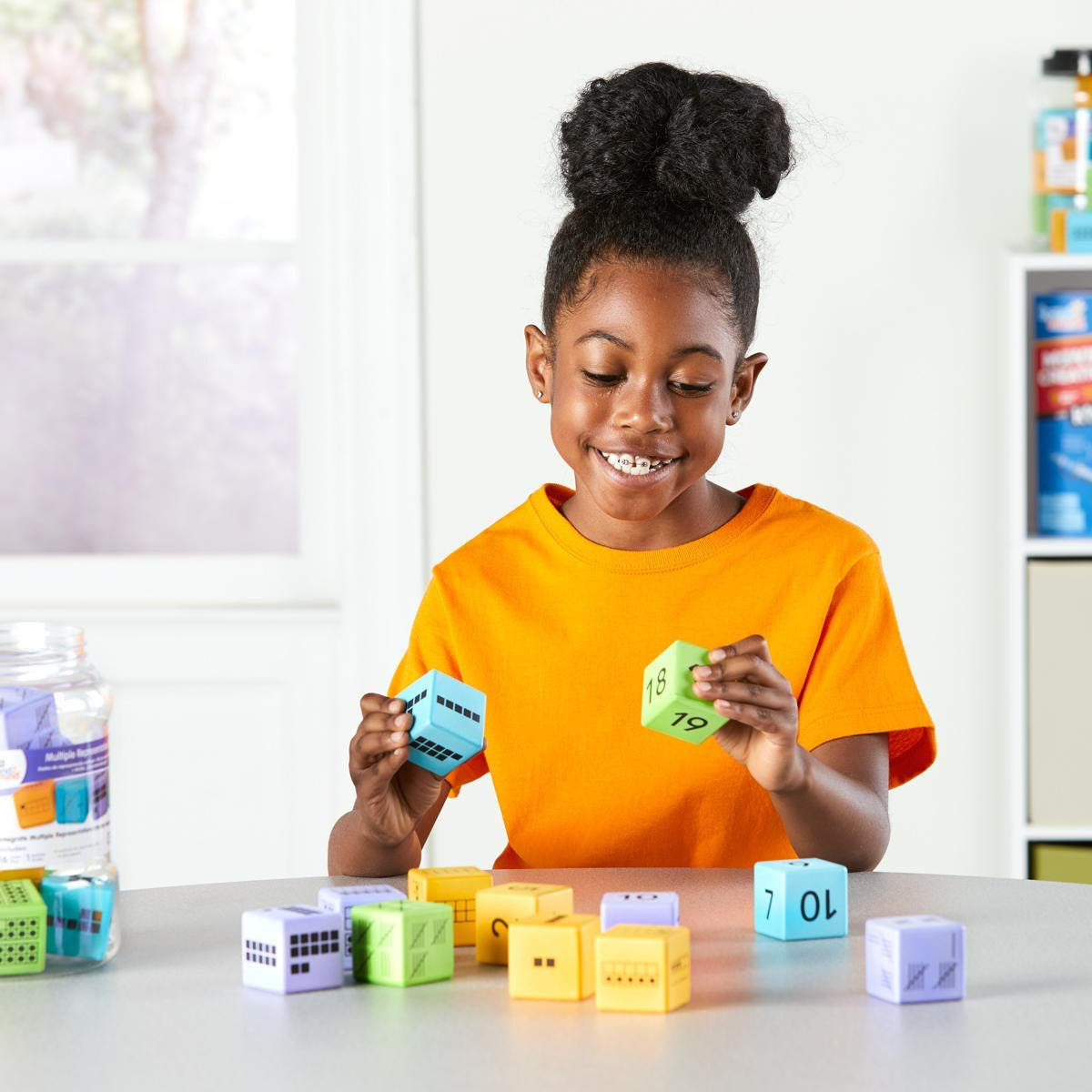 Math Activity Dice Set, Foam Math Dice for Kids Ages 5-8, 6 Sided Die Represents