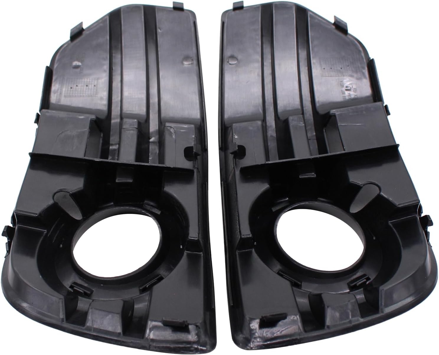 Pair Black Front Bumper Fog Light Grilles Cover Bezel Molding for Audi Q5 MK1