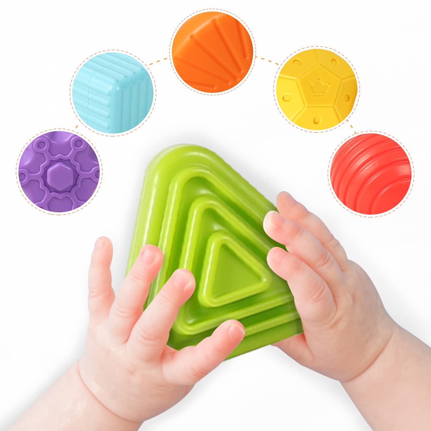 Aprilwolf Montessori Toys for 1 Year 4.9 inch Shape Sorter Cube, Multi-color