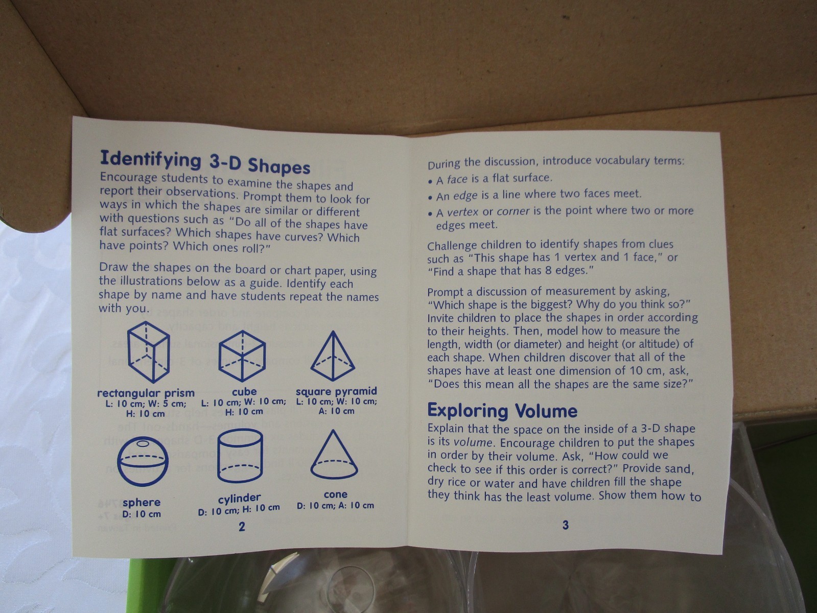 Lakeshore Learning FILL & COMPARE GEOMETRIC SHAPES, 6 3-D SHAPES, AGES 7+