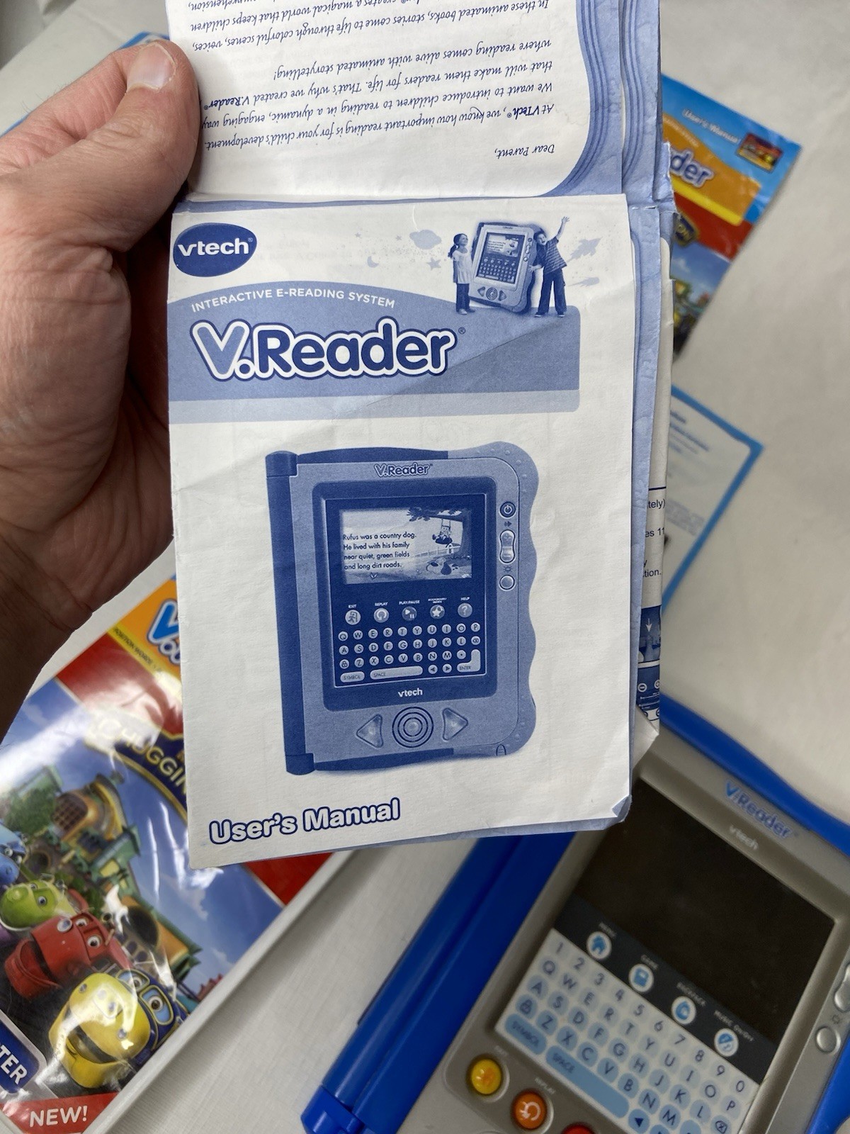 Vtech V.Reader Interactive Learning E-reading System Bundle 3 Games Working Pen