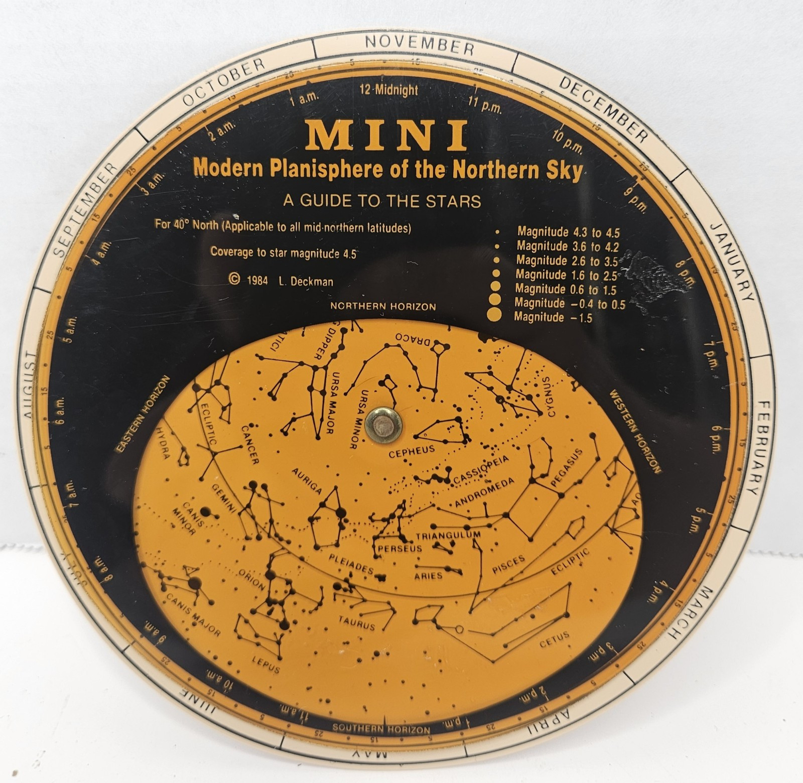 Mini Modern Planisphere of the Northern Sky A Guide to the Stars 1984 L. Deckman