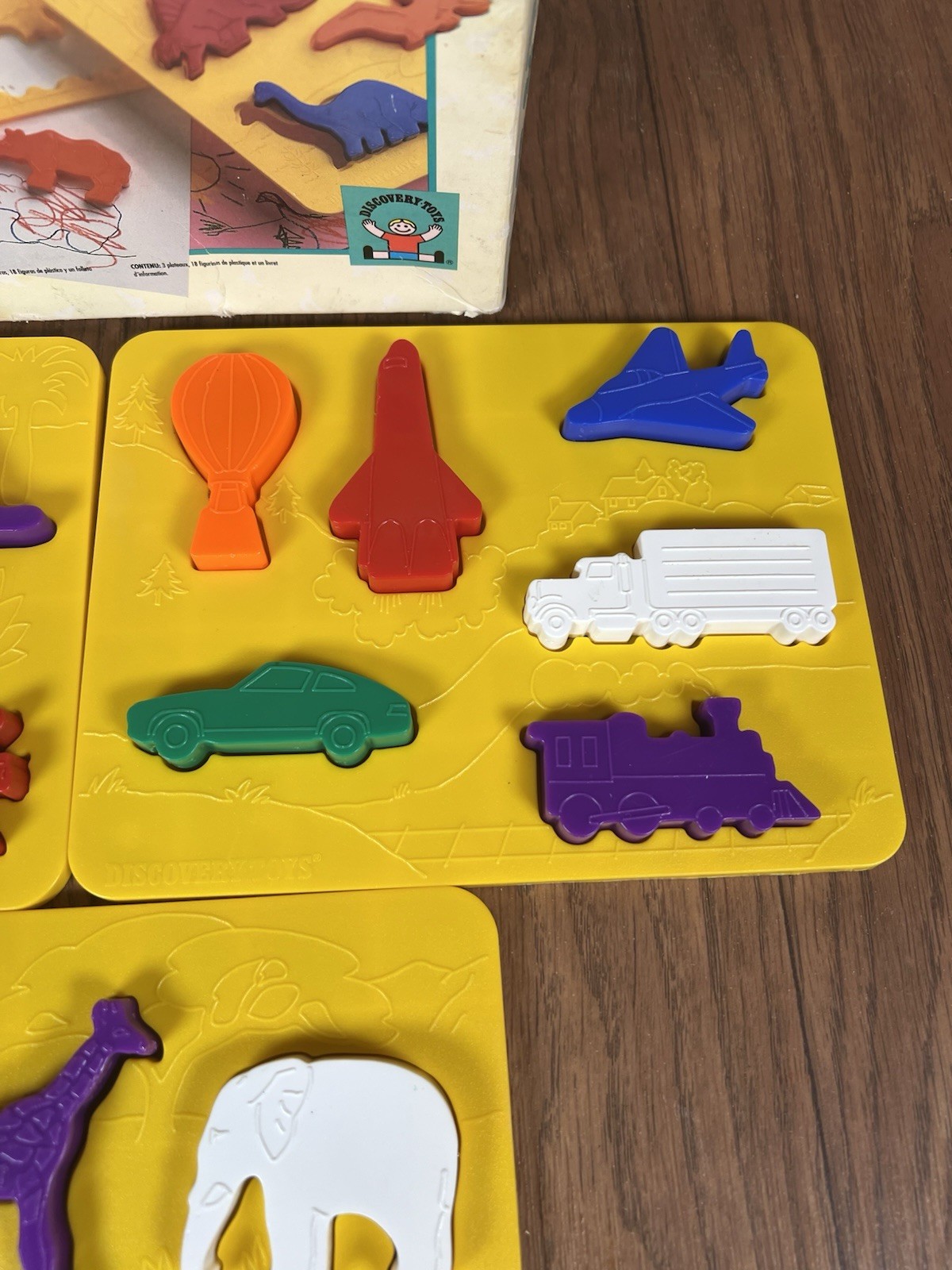 1990 VTG PLACE AND TRACE PUZZLE STENCIL SET Discovery Toys Complete