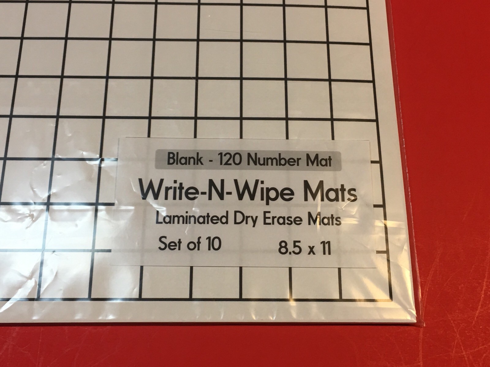 Blank – 120 Number Mat – Laminated Dry Erase Mats