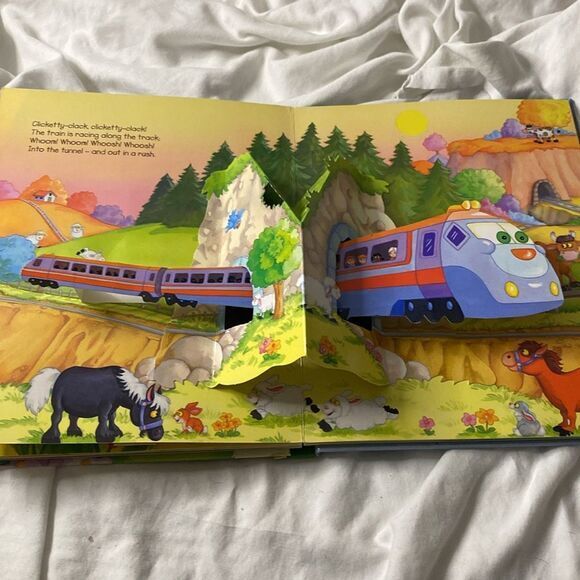 Trains Boats and Planes Interactive Pop-Up Children’s Book Educational Transport