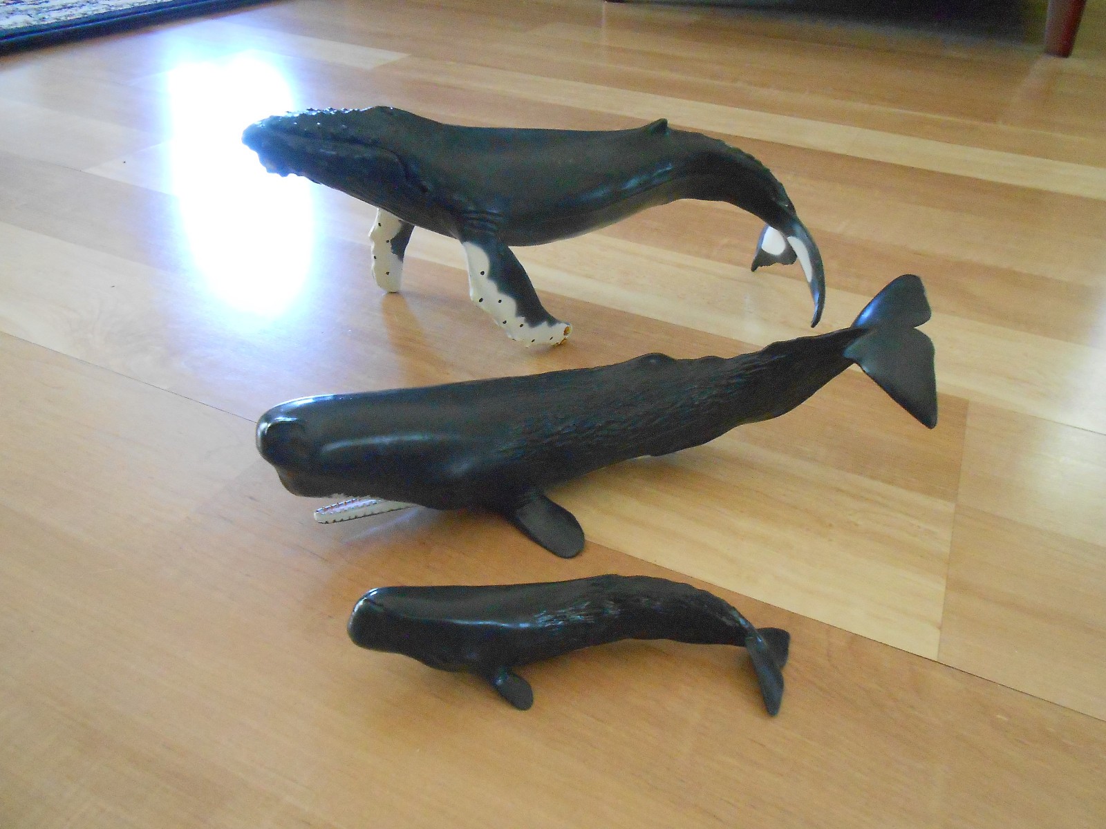 1991 Safari Rubber Humpback Whale 1992 Sperm & Calf Monterey Bay Aquarium