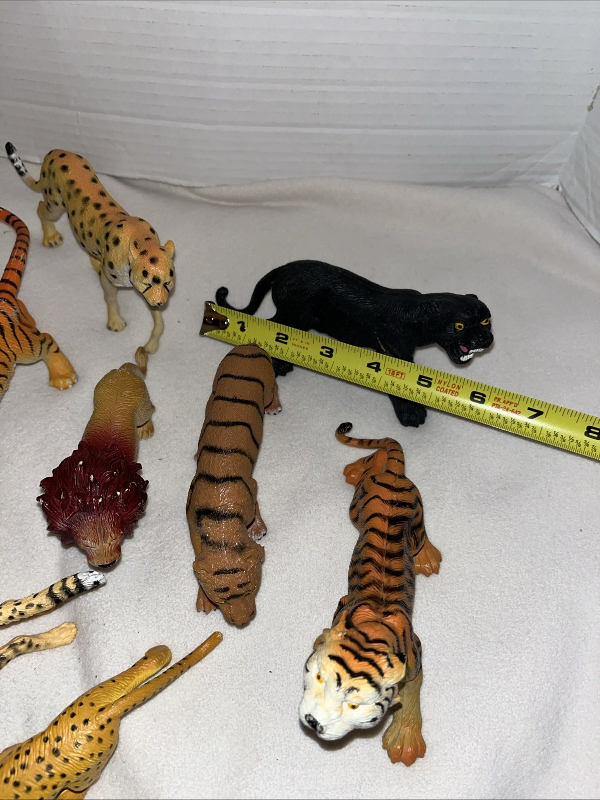 Realistic Wild Big Cat Figures Lion Tiger Cheetah Panther Lot Of 10 5”-7”