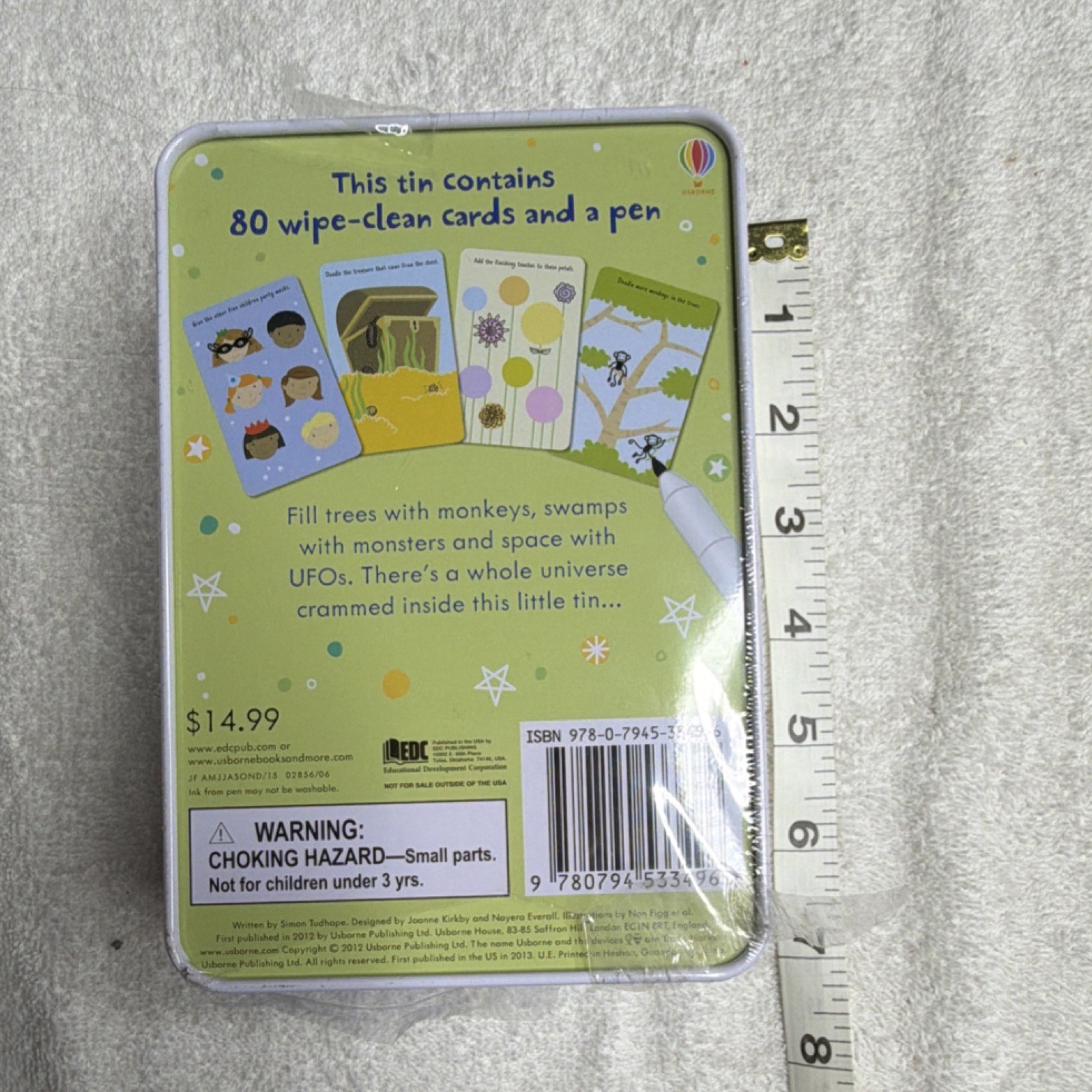 Usborne Doodle Tin Wipe-Clean Cards with Pen, 80 Arts & Crafts Cards, Ages 3-7