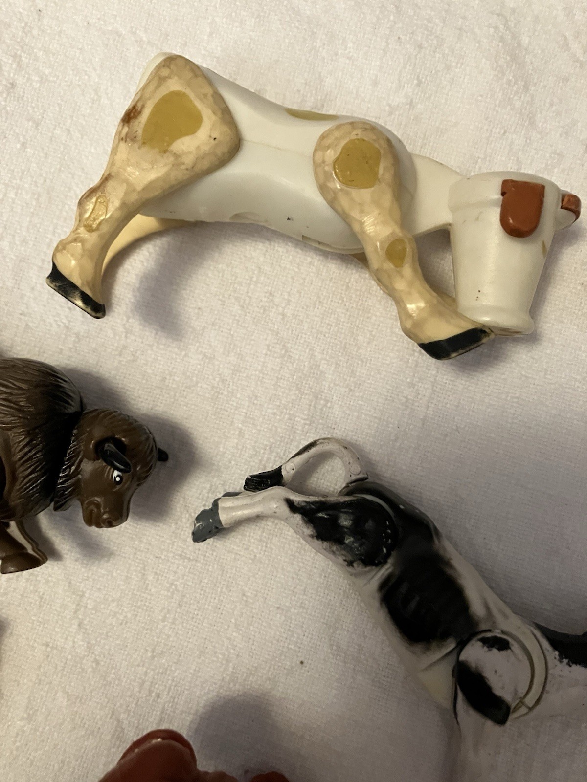 Lot Of 7 Movable Plastic Animals 2 1/2” To 4” Legs/heads Swivel Barnyard/safari