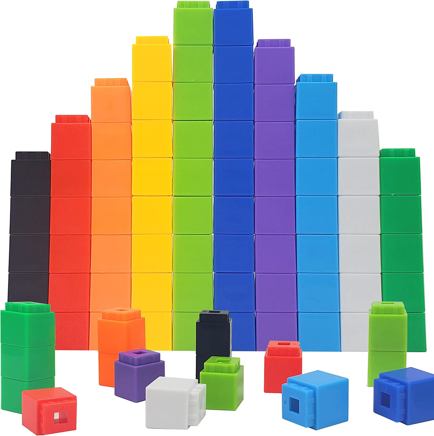Set of 100 Math Manipulatives Counting Cubes Educational Number Blocks …