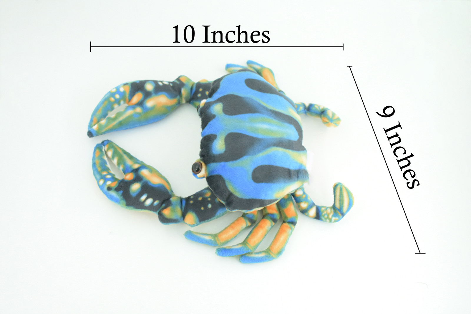 Blue Crab Plush Toy, Realistic Soft Stuffed Crab Toy, 10 Inches F4357 B197