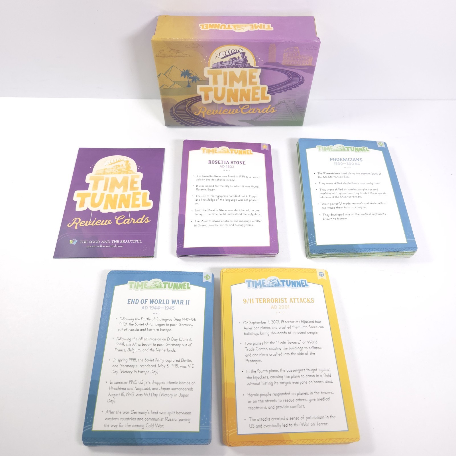 The Good and Beautiful Time Tunnel Review Cards Set History 1-4 Homeschool