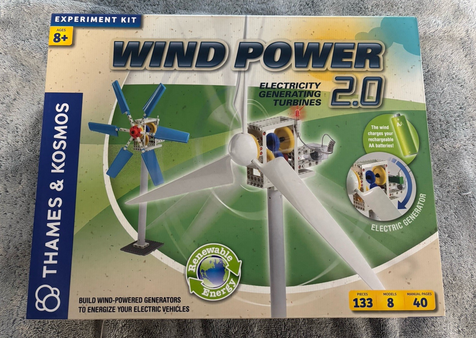Thames and Kosmos 555002 Wind Power 2.0 Experiment Kit 8 Models – New