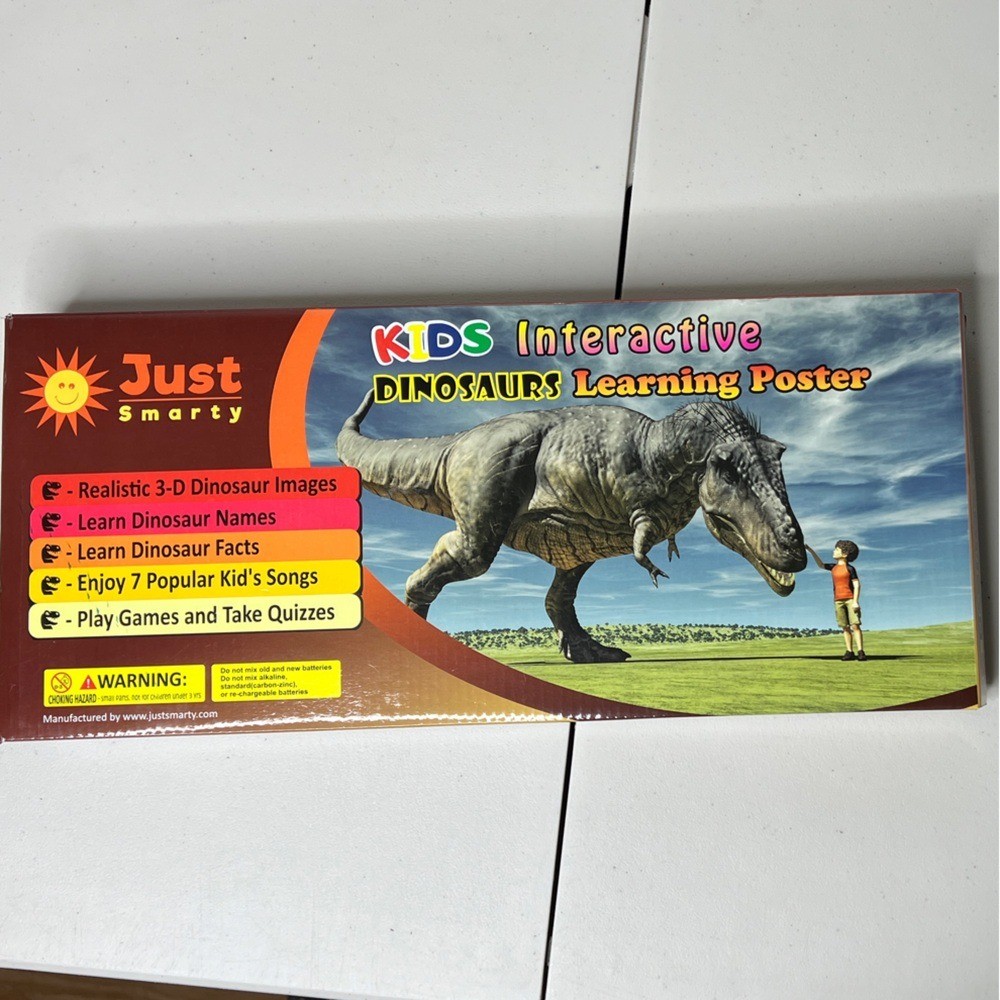 Just Smarty Kids Interactive Dinosaur Learning Poster with Toy Figurines Set