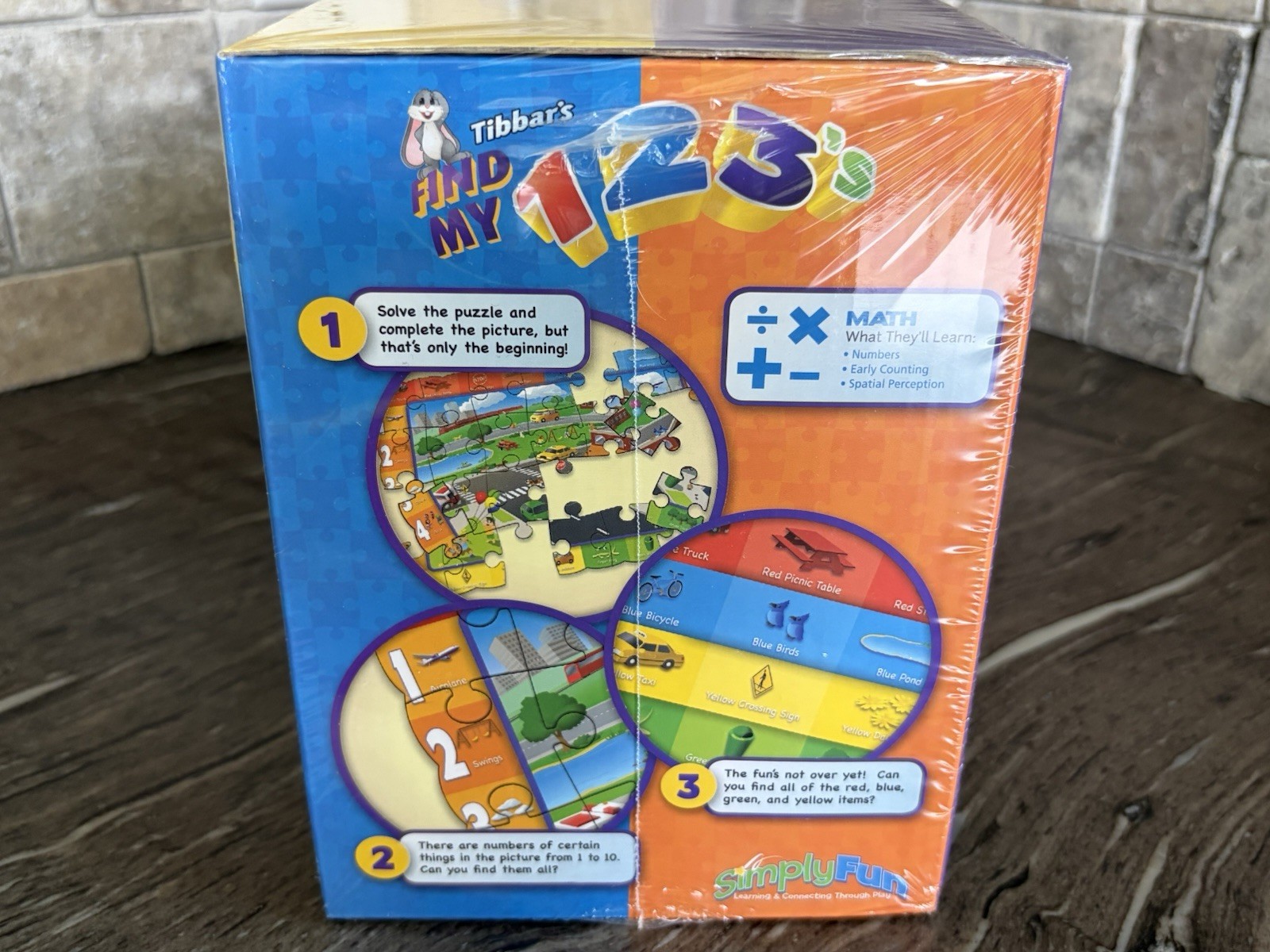 SIMPLY FUN “TIBBAR’S FIND MY 123 & ABC” FLOOR PUZZLES DEVELOPMENT READING & MATH