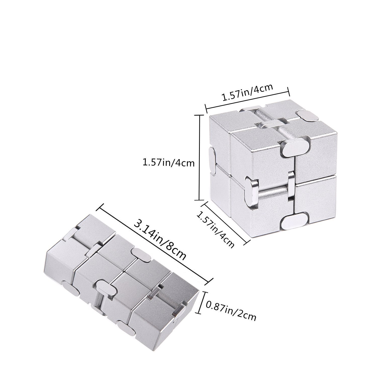 Joeyank Fidget Cube Version Fidget Finger Toys – Metal Infinity Cube Premium For