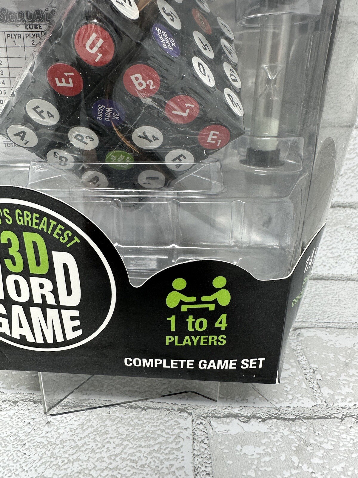 SCRUBBLE CUBE WORD 3D GAME COMPLETE GAME SET 8+ T4