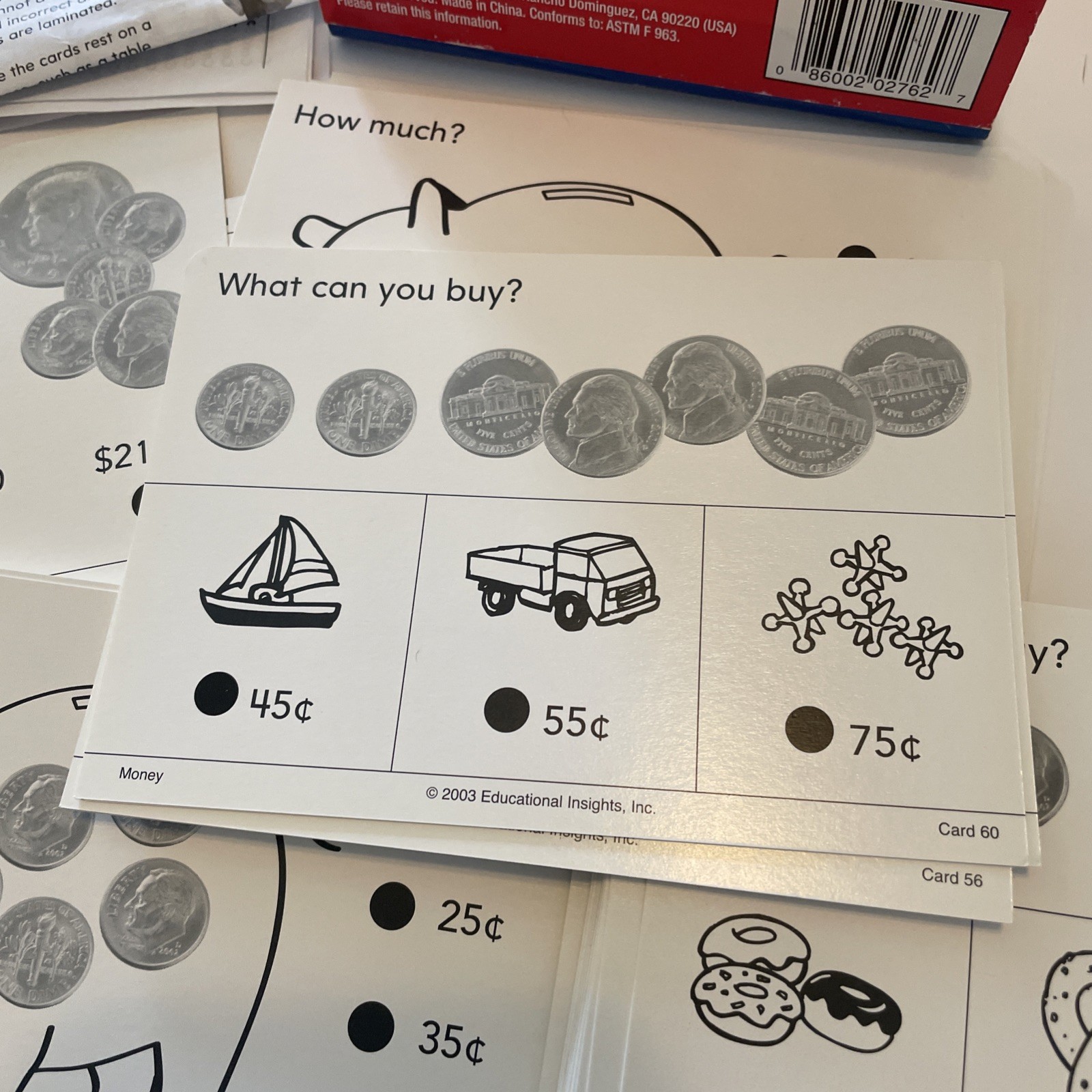Hot Dots Flash Cards & Power Pen. Learn Money. Age 6+, Grades 1+. Vintage.