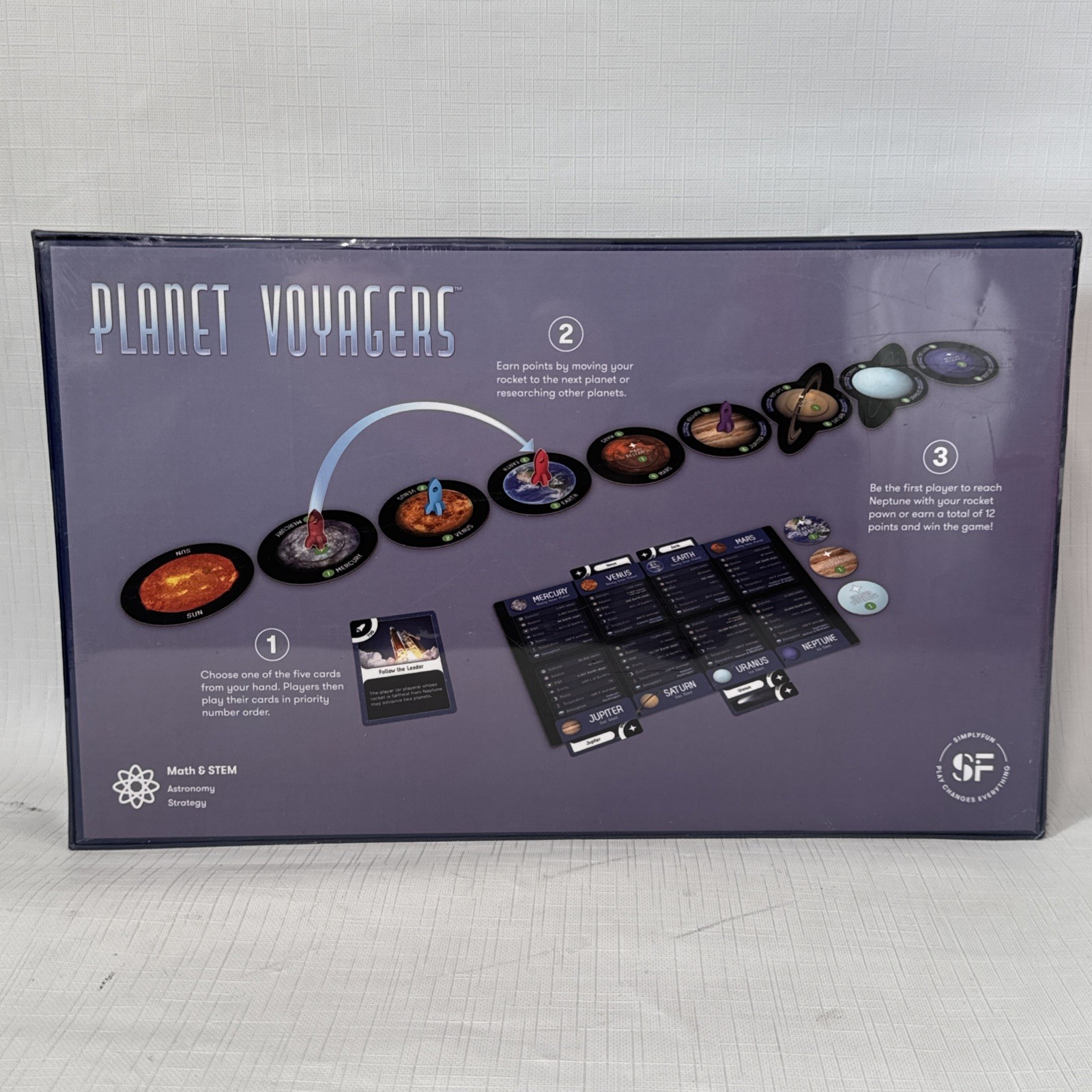 PLANET VOYAGERS Simply Fun Board Game MATH & STEM ASTRONOMY STRATEGY New Sealed