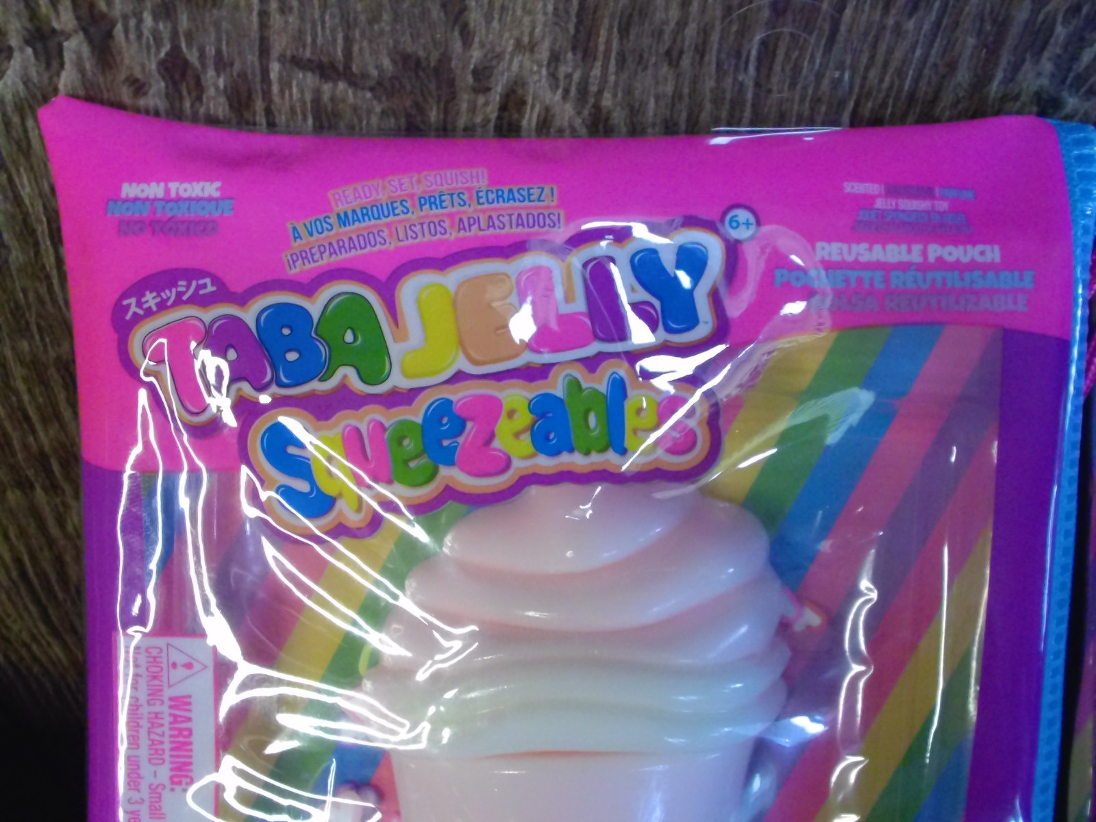 3 Taba Jelly Squeezeables PINK SHAKE AND BLUE CUP Squishy, SCENTED Squeeze Toy