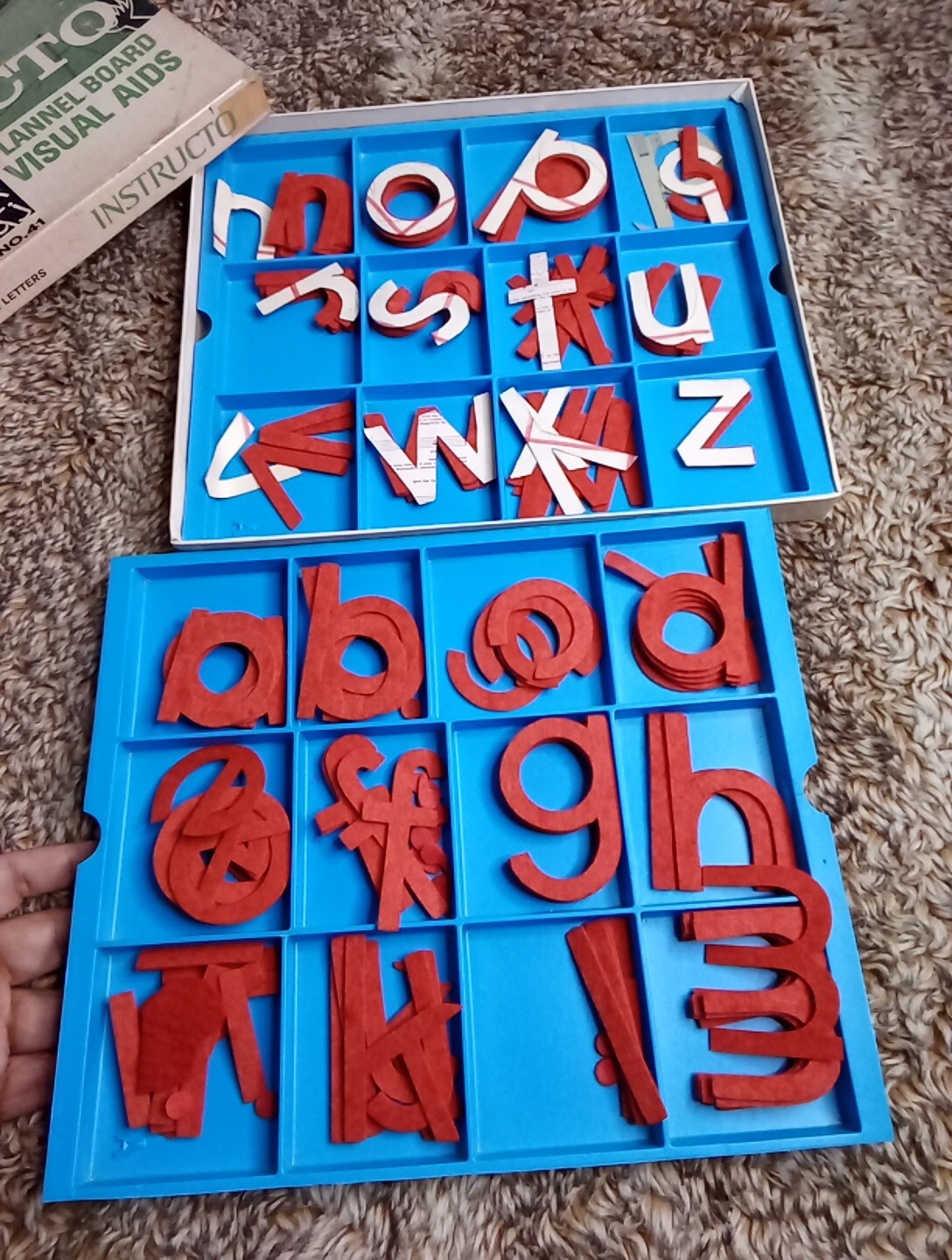 Vintage 1960s INSTRUCTO Flannel Board Visual Aids Lower Case Letters A-Z #41
