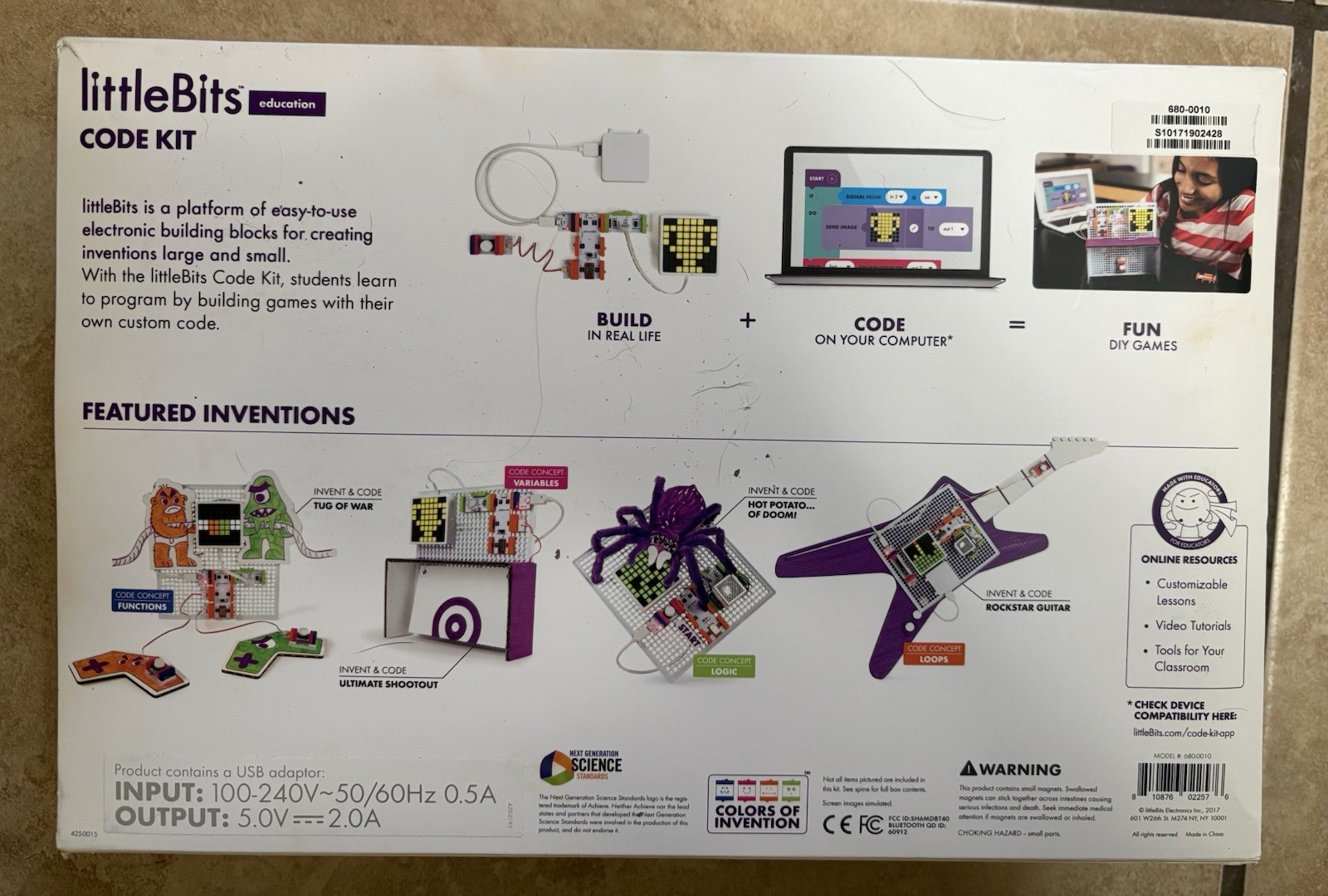 LittleBits Education Code Kit (New) Build games learn code 1-3 students Grade 3+