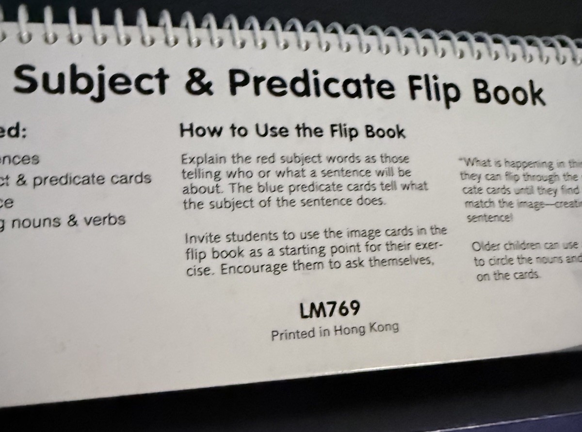 Lakeshore Subject & Predicate Flip Book Write & Wipe Learning System