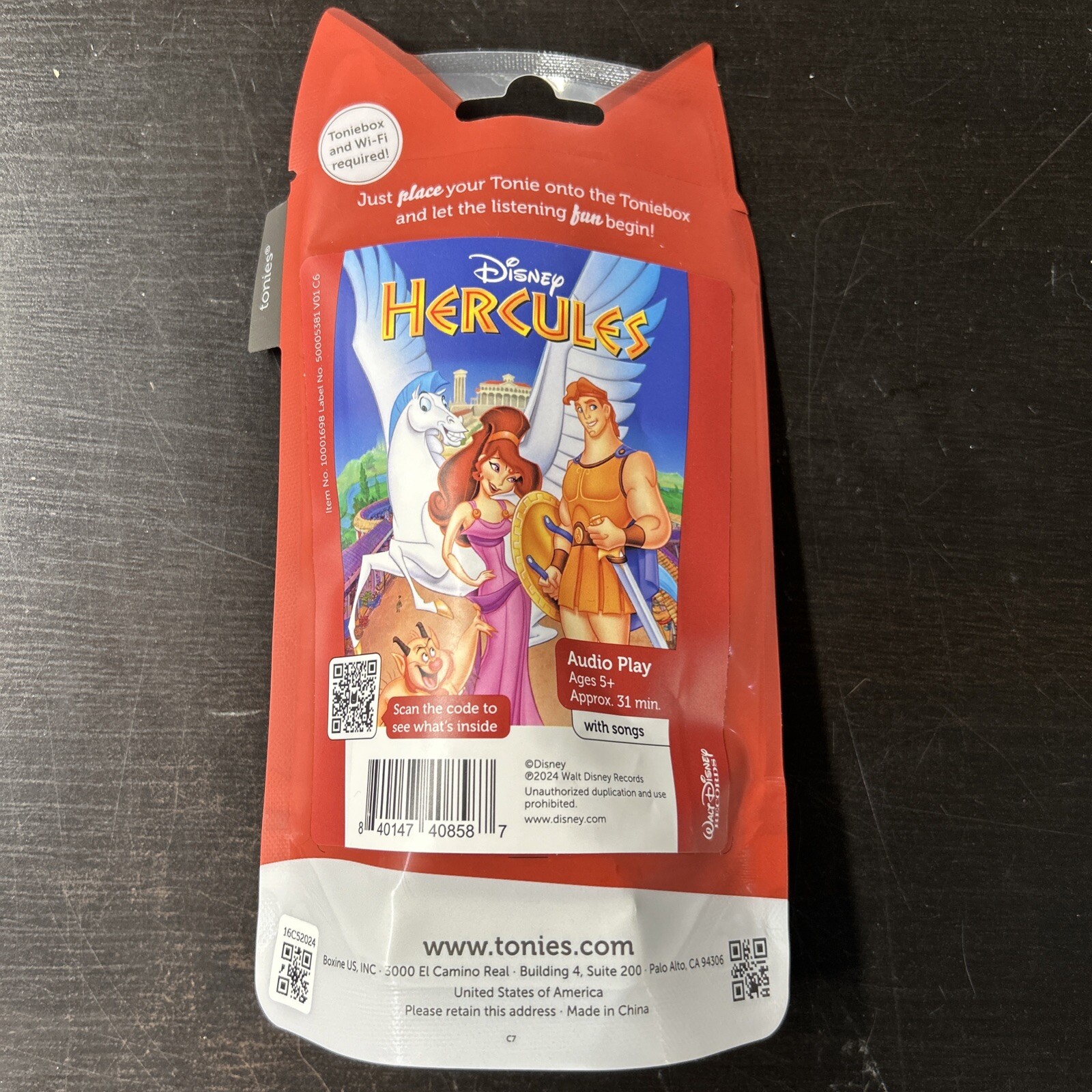Tonies Disney – HERCULES – Audio Play Figure Figurine – New In Package