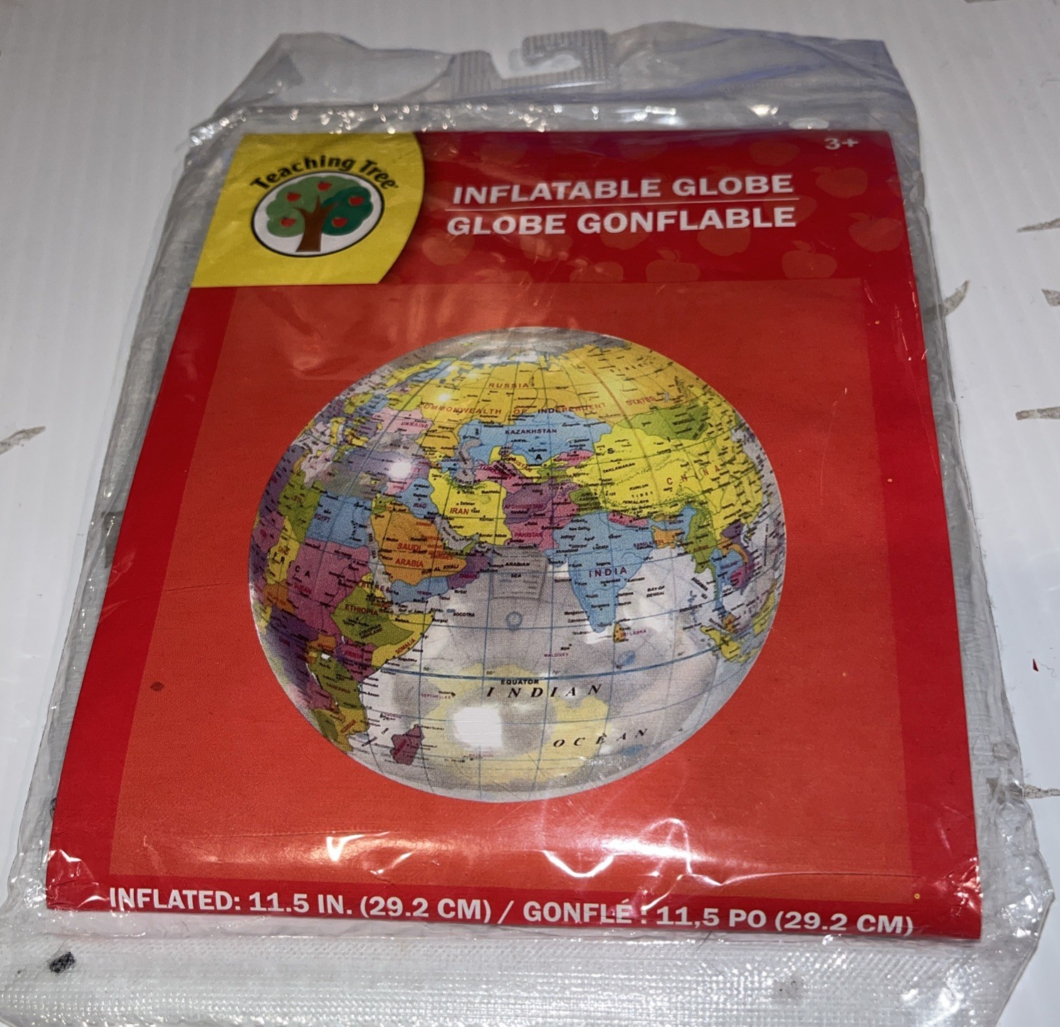 Teaching Tree Inflatable World Globe 11.5” Education Home School New Sealed