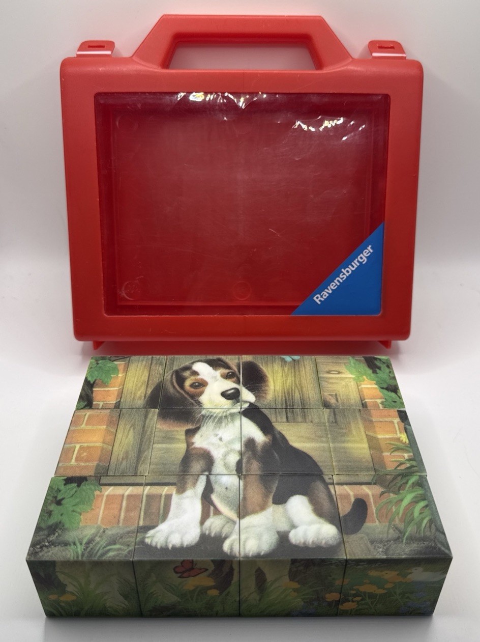 Ravensburger Farm Animals Six Sided Cube Blocks Puzzle With Carry Case 2006