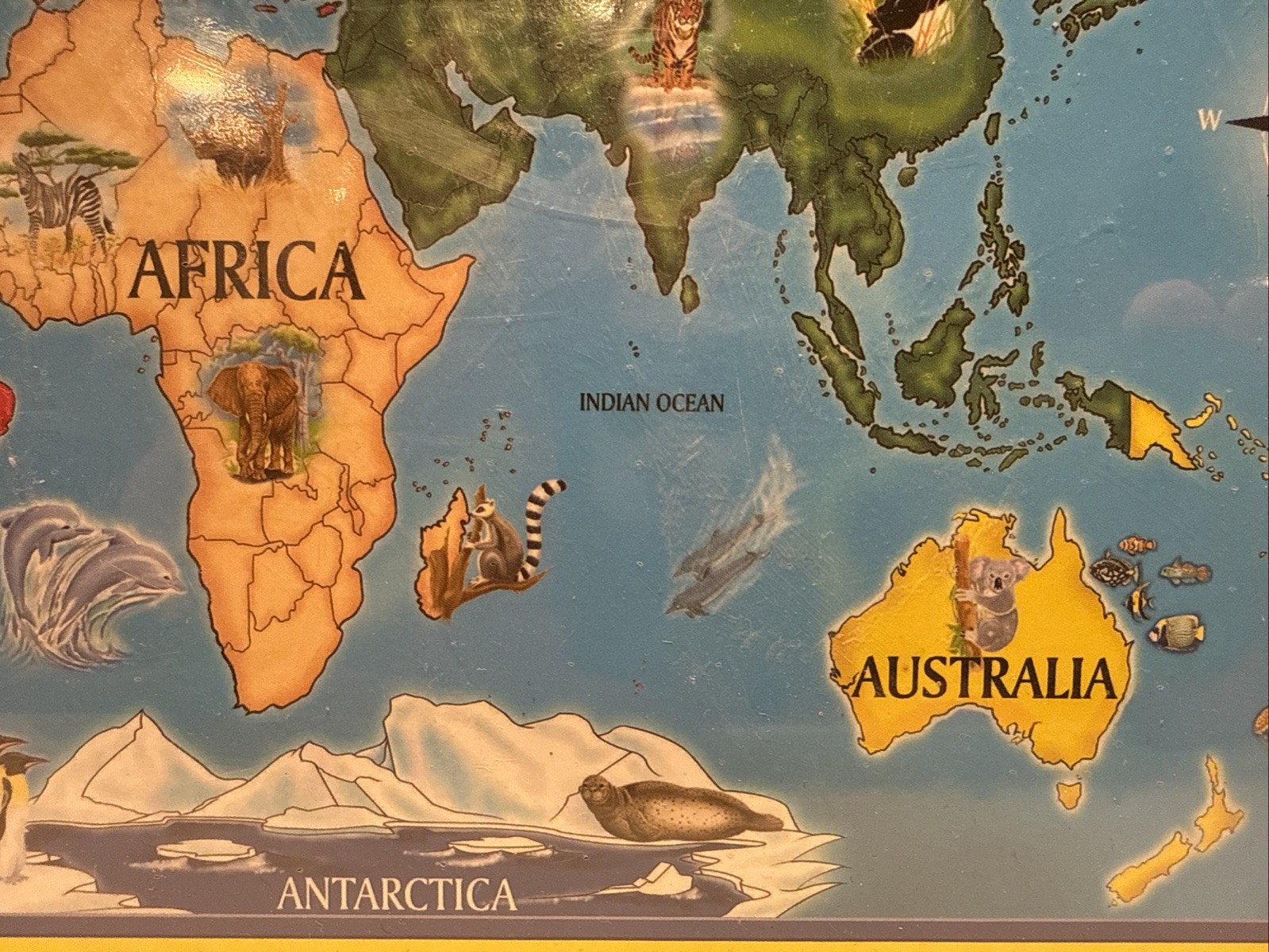 Melissa & Doug World Map #446 33 Jumbo Pcs Jigsaw Floor Puzzle Kids Ages 6+ NEW