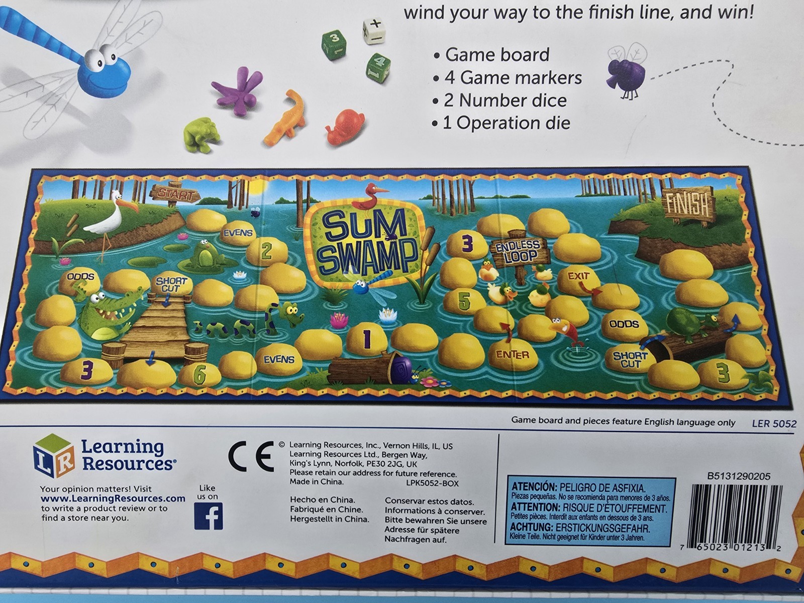 Learning Resources Age 5+ Sum Swamp Addition & Subtraction , 2- 4 Players