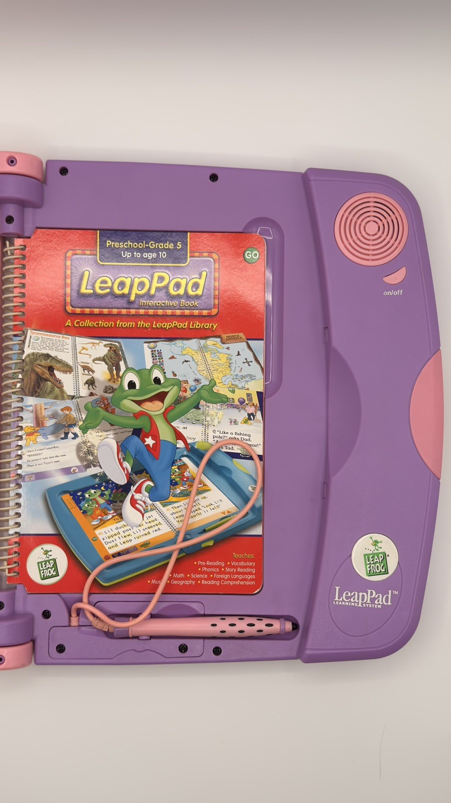VTG 2001 LeapFrog Leap Pad Read Aloud Learning System Pink-Purple works 100%