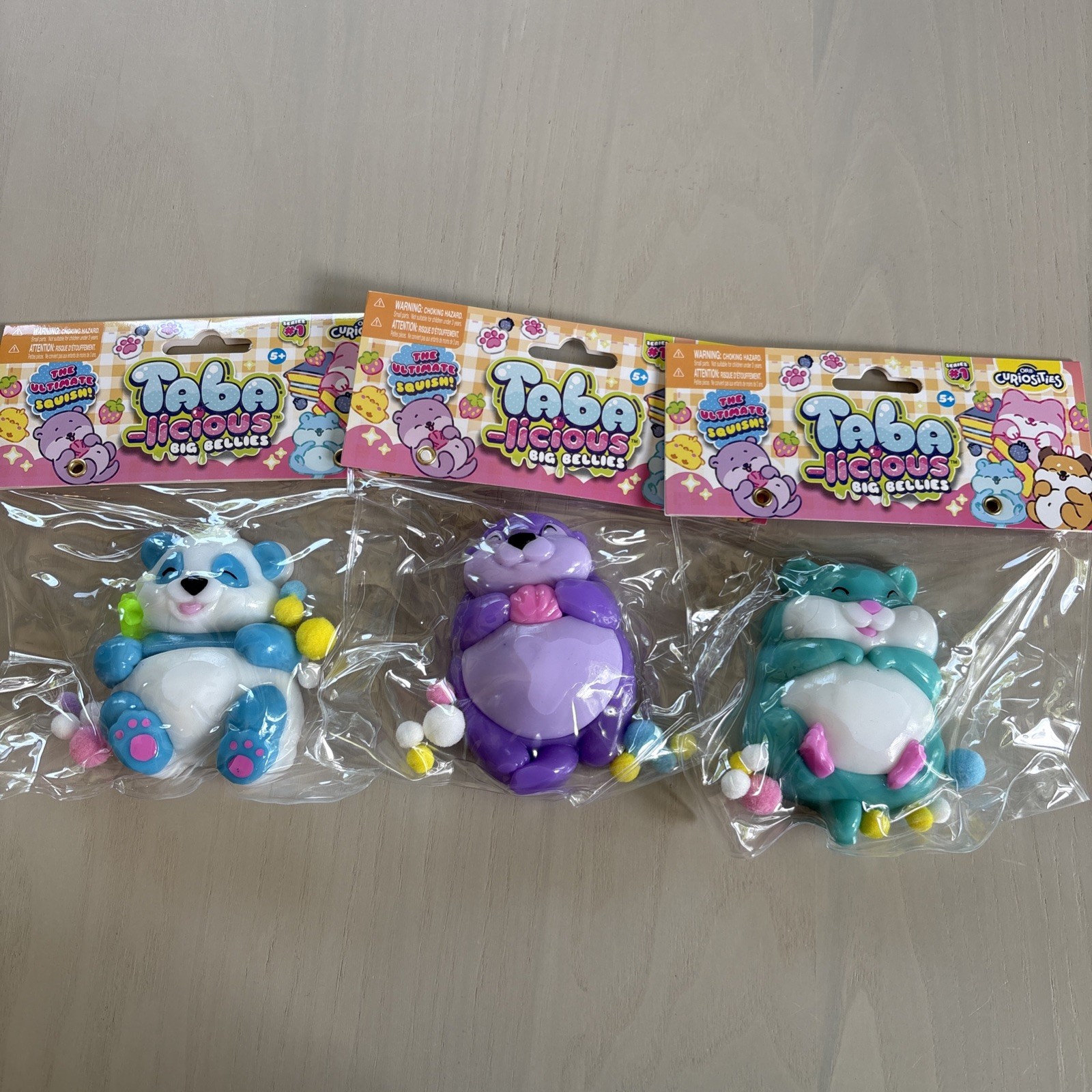 ORB Taba-licious Pets Squishy Squeeze Toy Set of 3- Blue/Purple/aqua