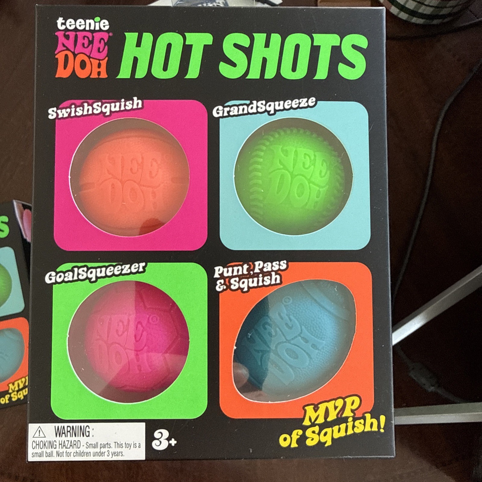 NeeDoh Teenie Hot Shots 4 Pack Squishy Stress Balls Toy New Free Priority Ship