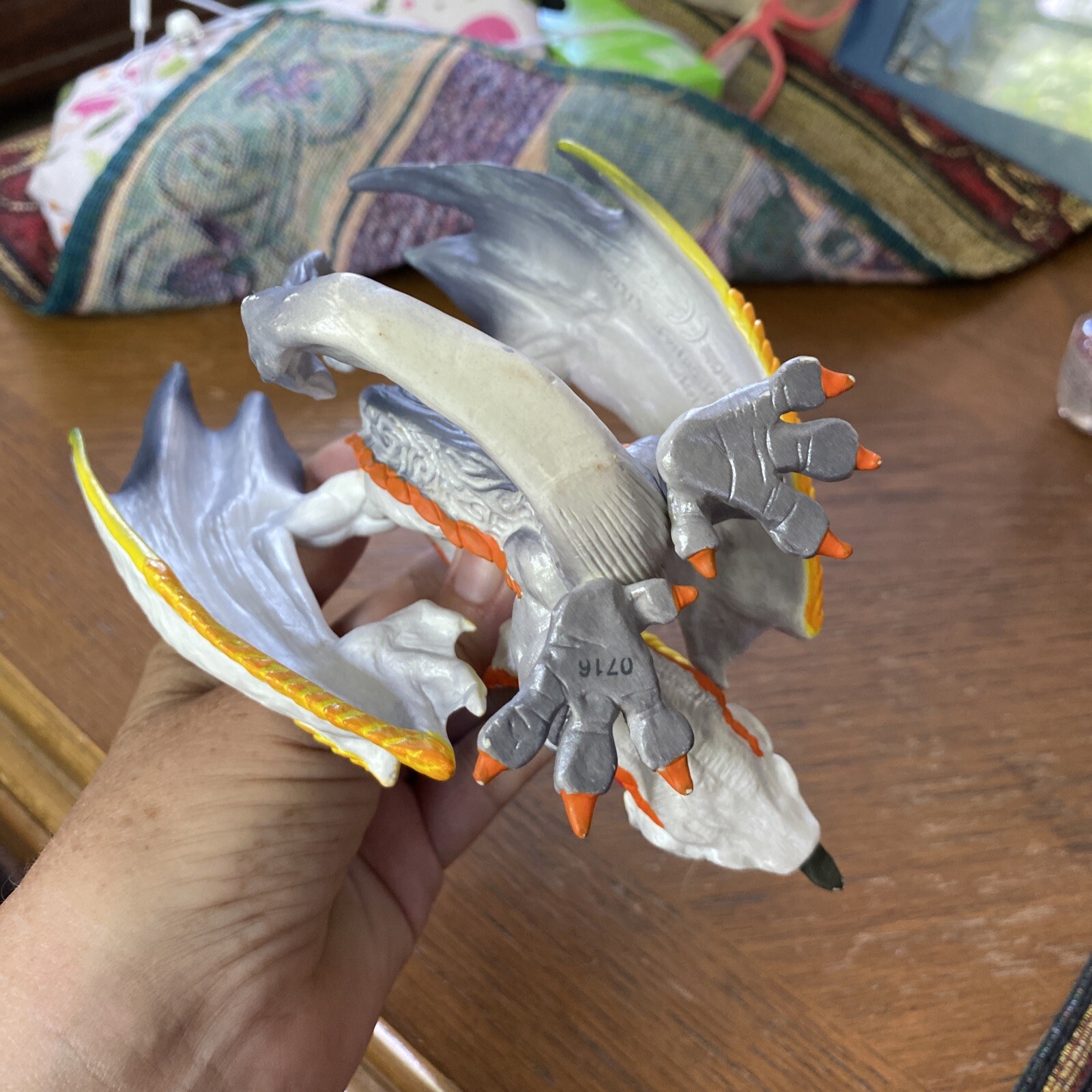 2017 Safari Ltd Smoke Dragon Figure Toy Gray Orange Fantasy Dungeon Dragons