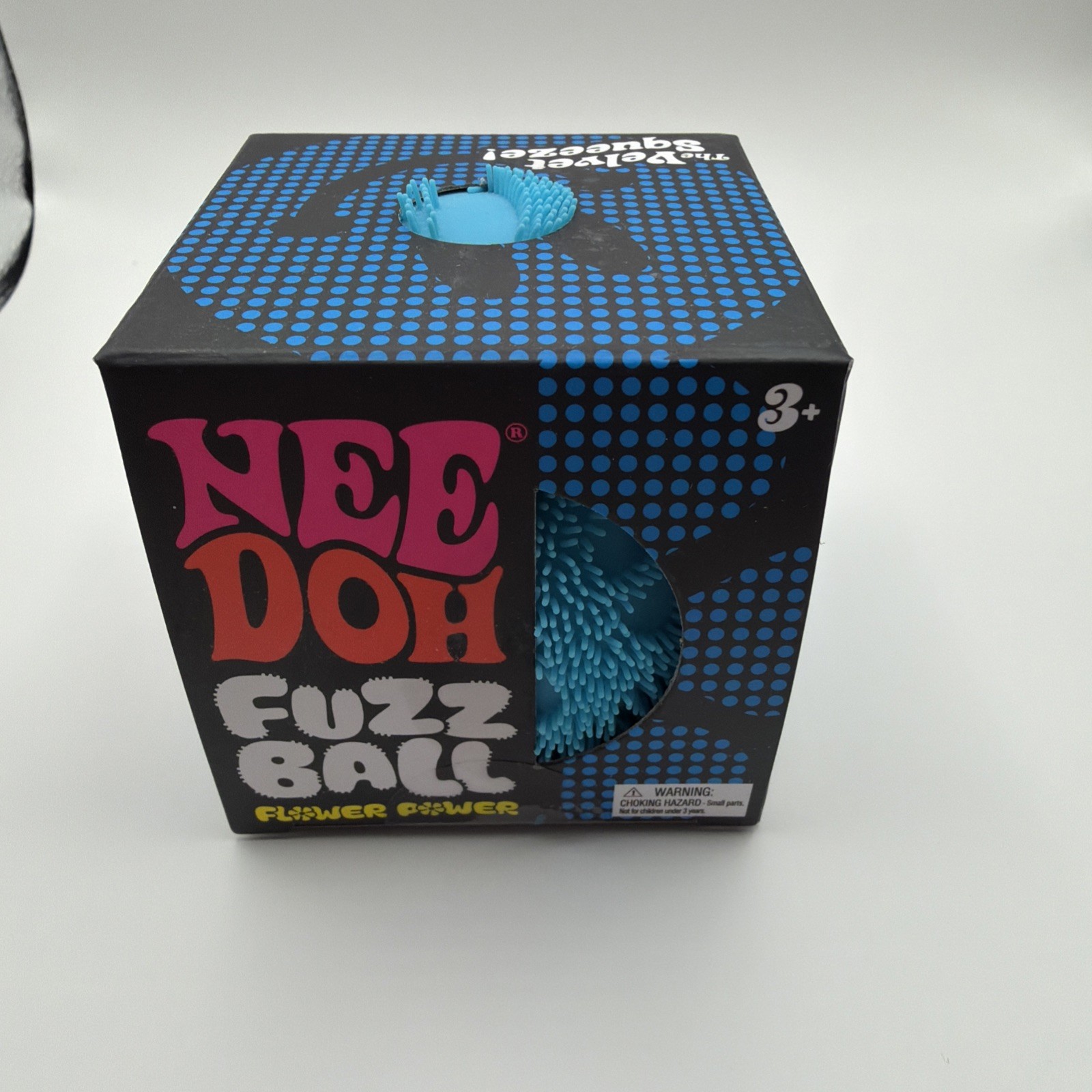 NEE DOH FUZZ BALL Velvet Squeeze- BLUE NEW!