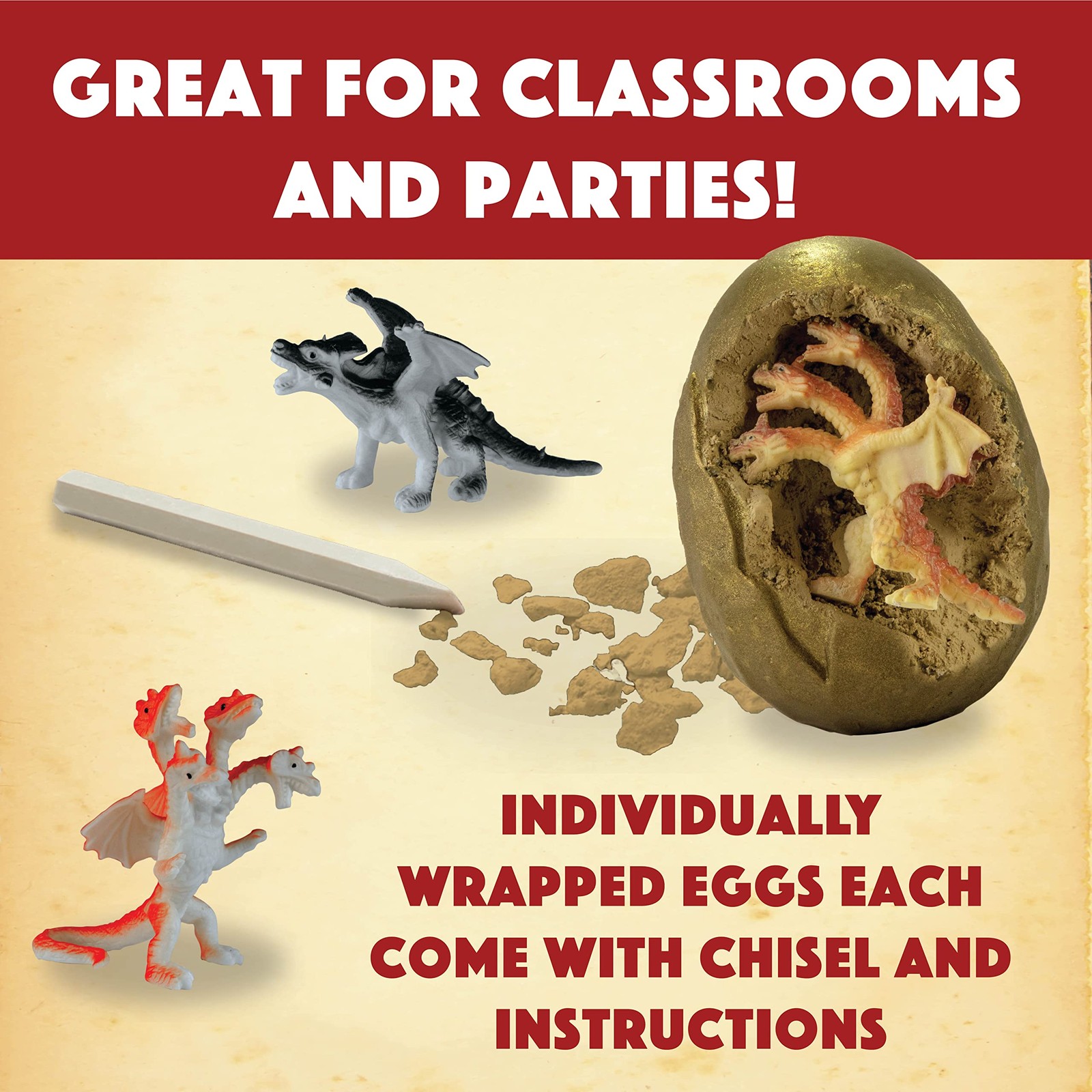 12 Dragon Eggs Dig Kit Educational Excavation Toy for Kids Ages 4 and Up