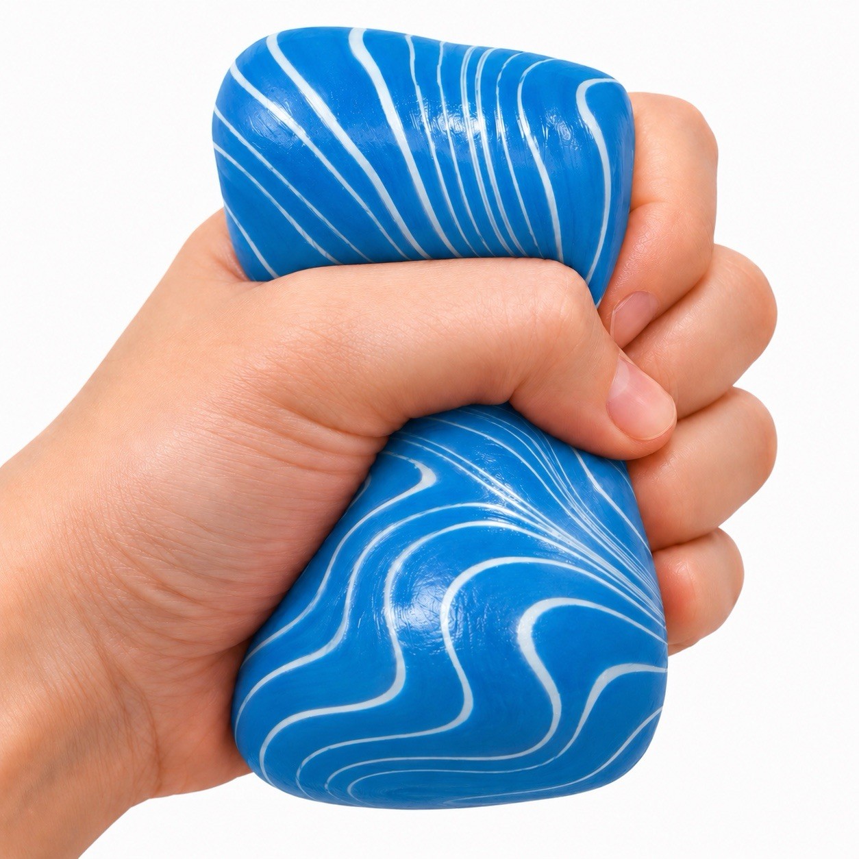 VIRAL Squishy BLUE Marble Nice Cube Swirl Sugar Squishy Cube 2.5” Viral Squishy